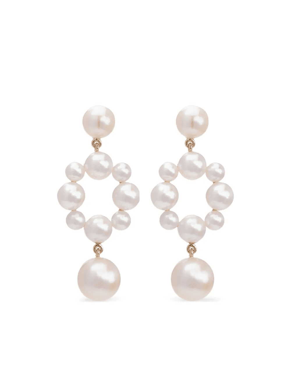 14K yellow gold Grande Nebula pearl earrings - Image 1