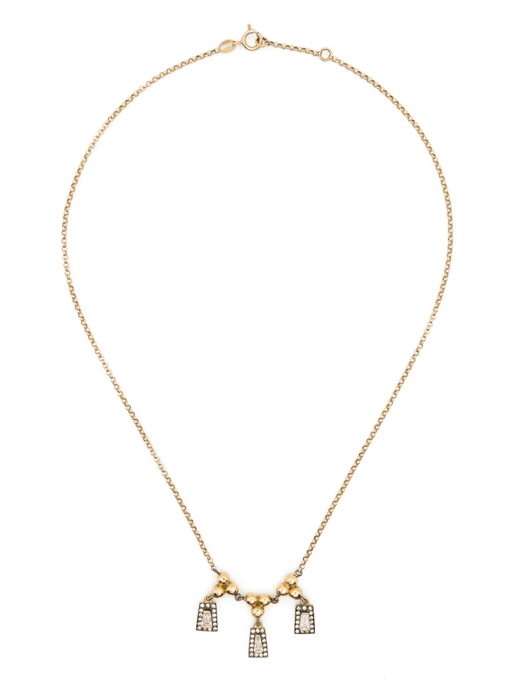18kt yellow gold Taper-3 diamonds necklace - Image 1
