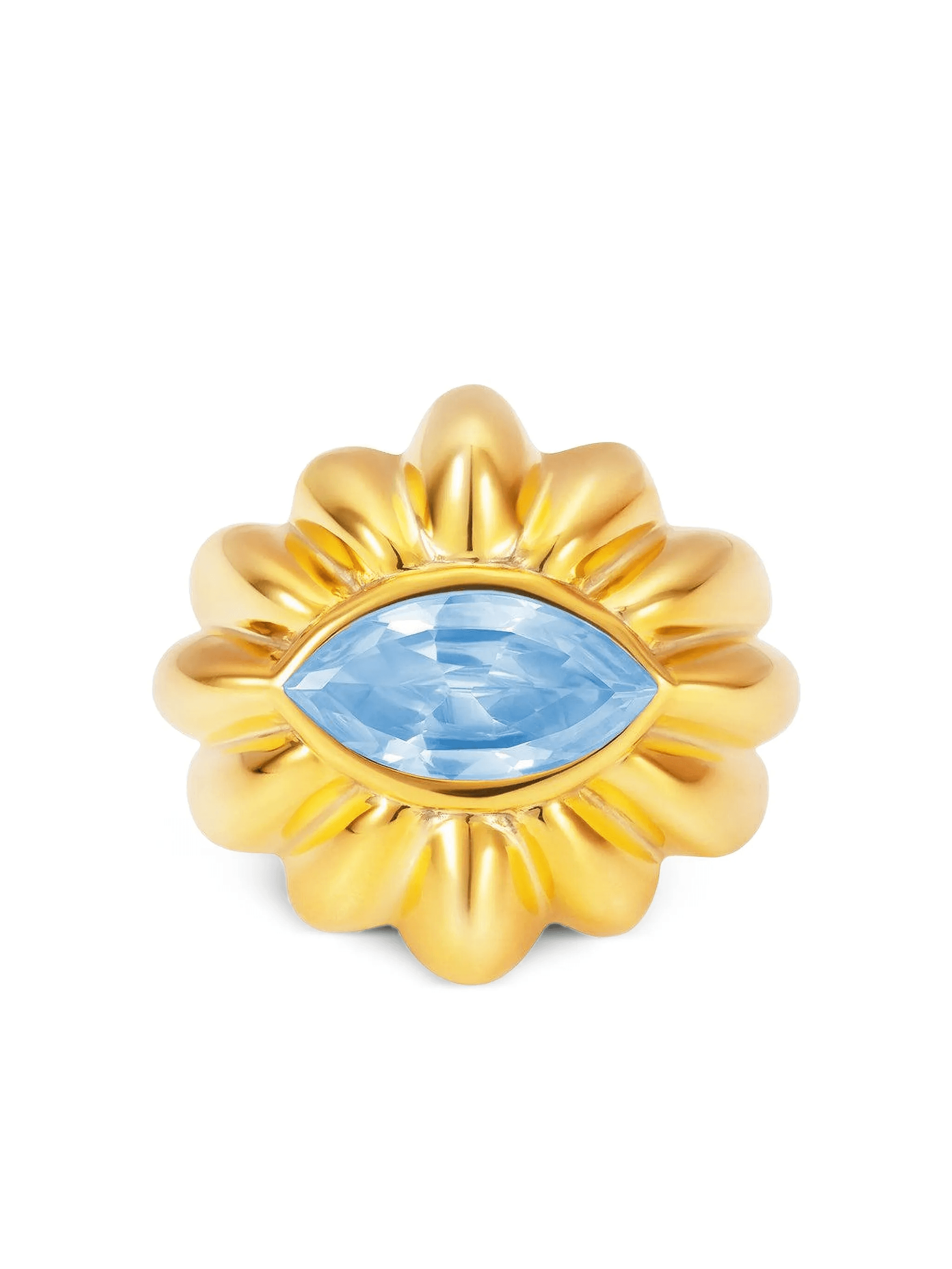 18k yellow gold Show And Tell blue topaz ring - Image 1