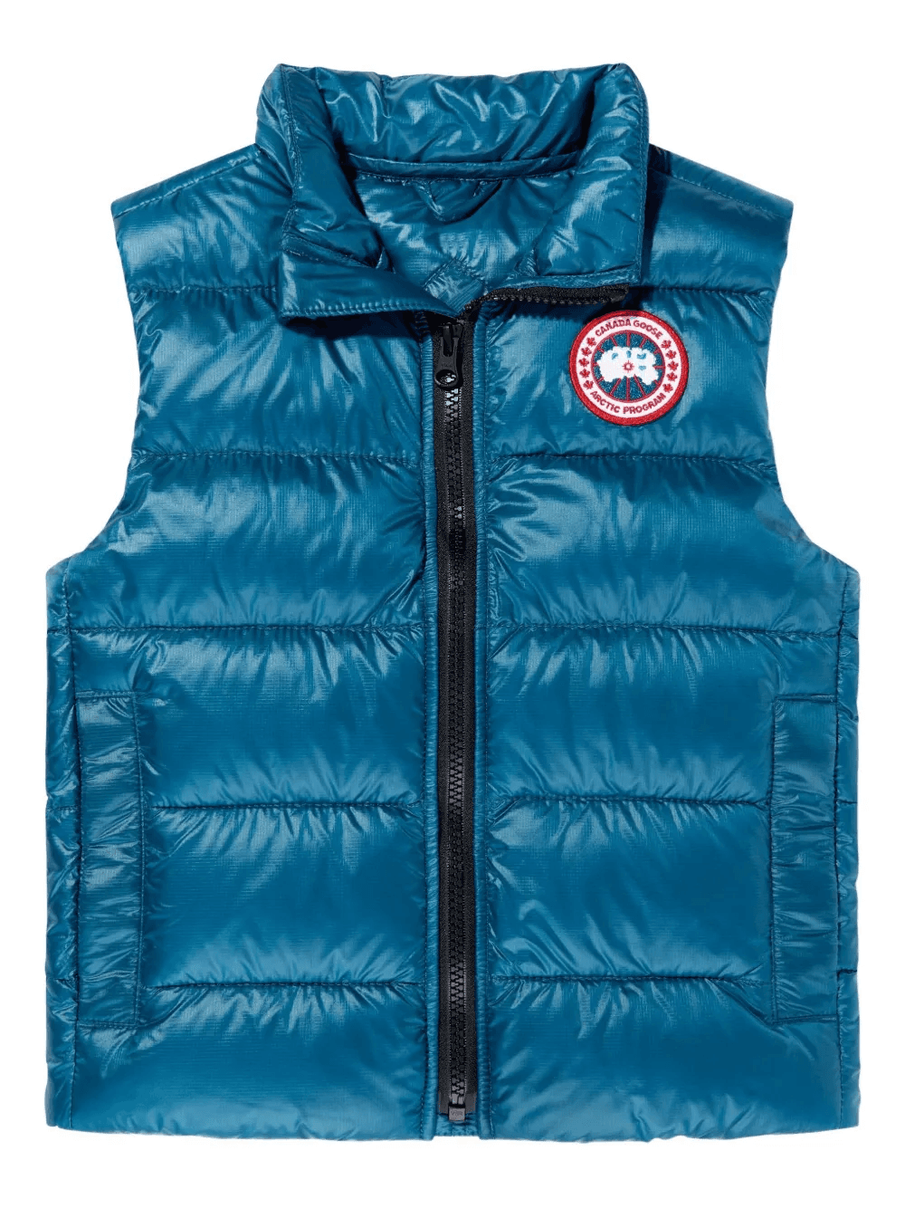 padded logo-patch waistcoat - Image 1