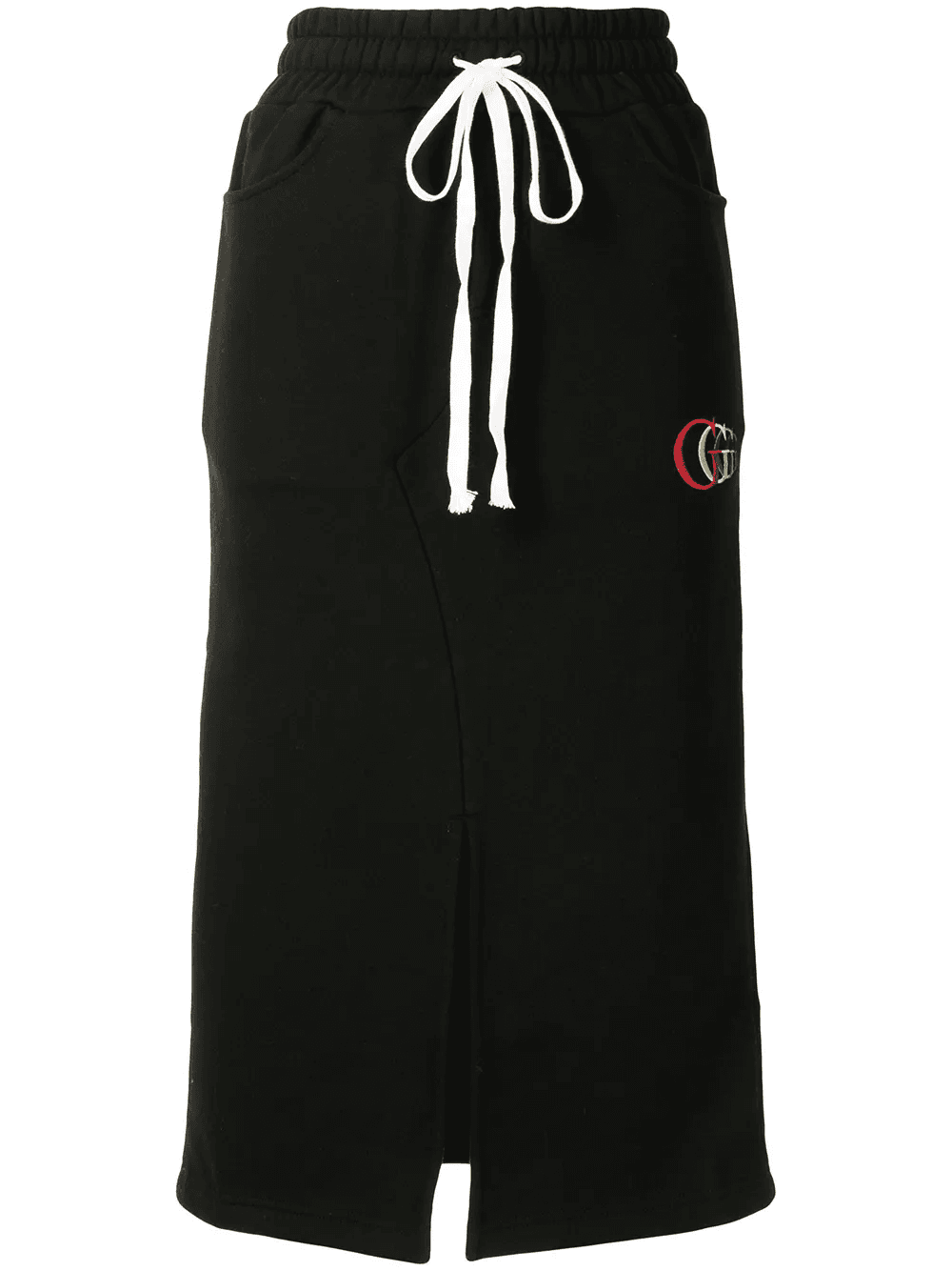 logo-embroidered jersey midi skirt - Image 1