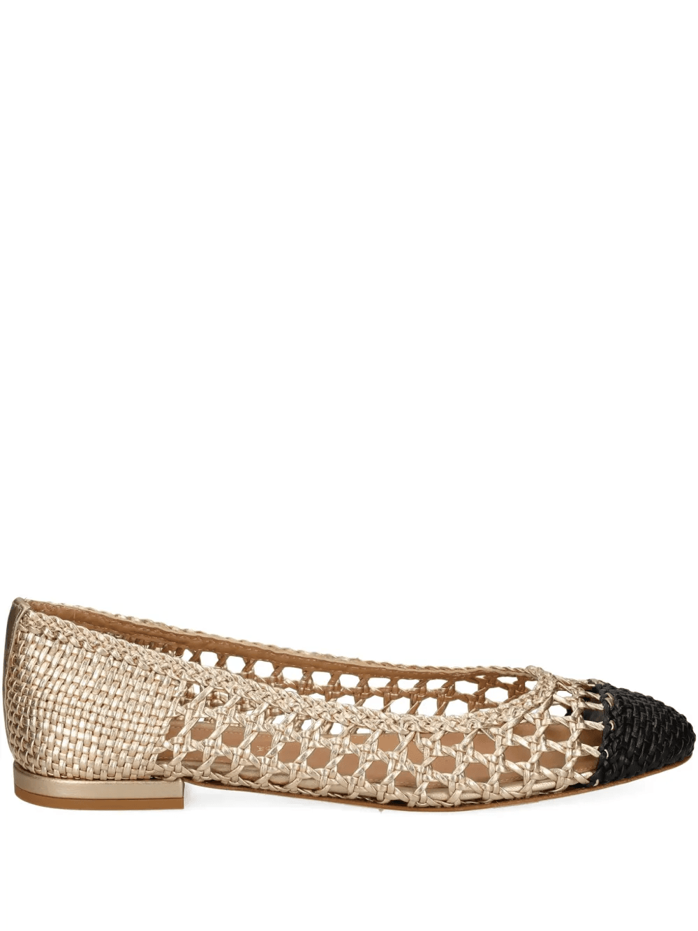 woven-leather ballet flats - Image 1