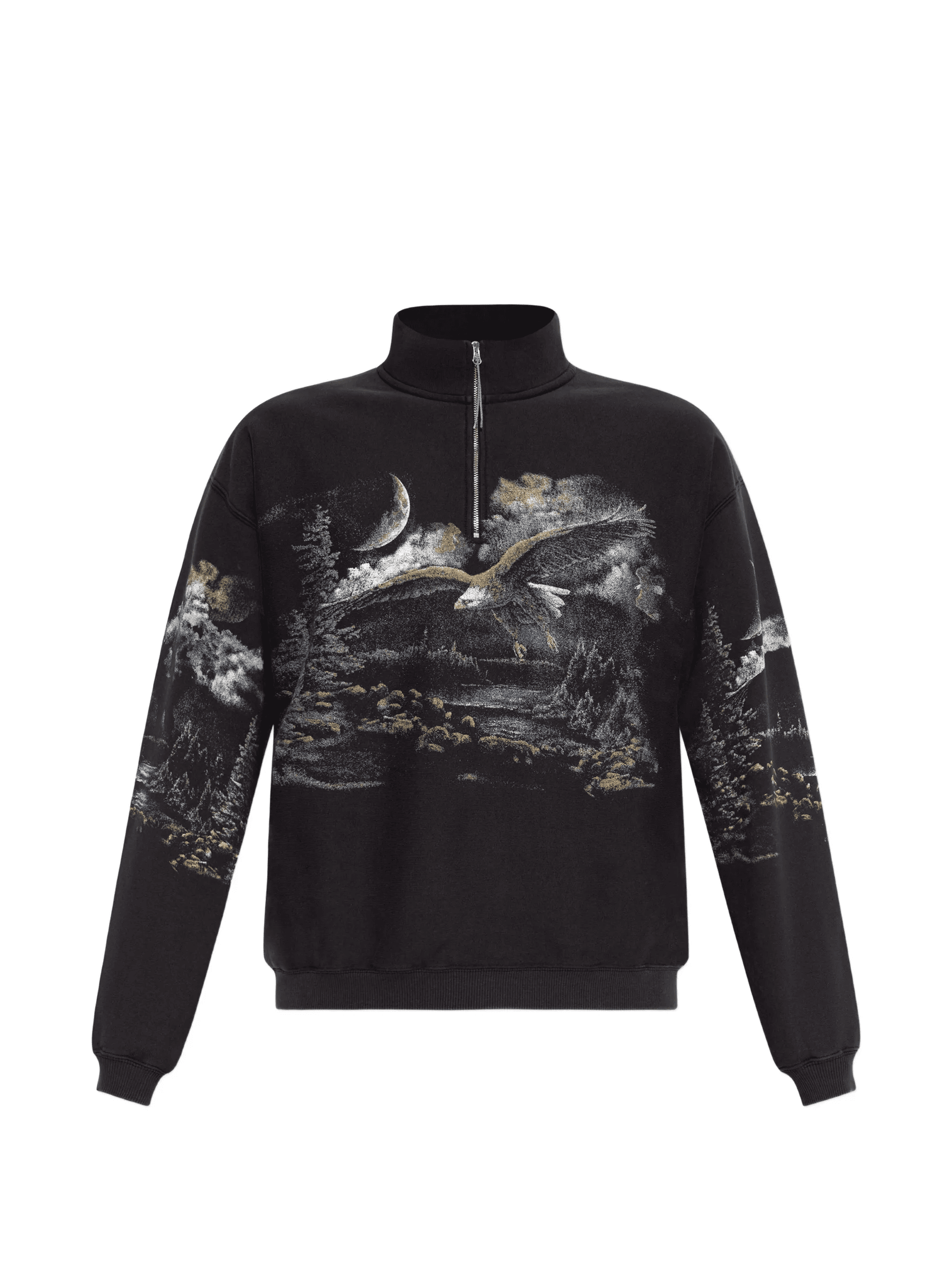 zip-neck graphic sweatshirt - Image 1