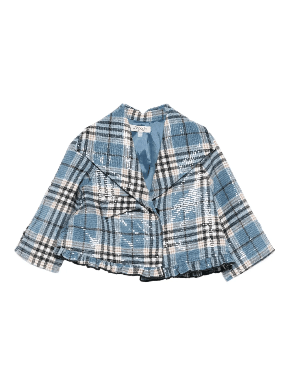 sequin-embellished check jacket - Image 1