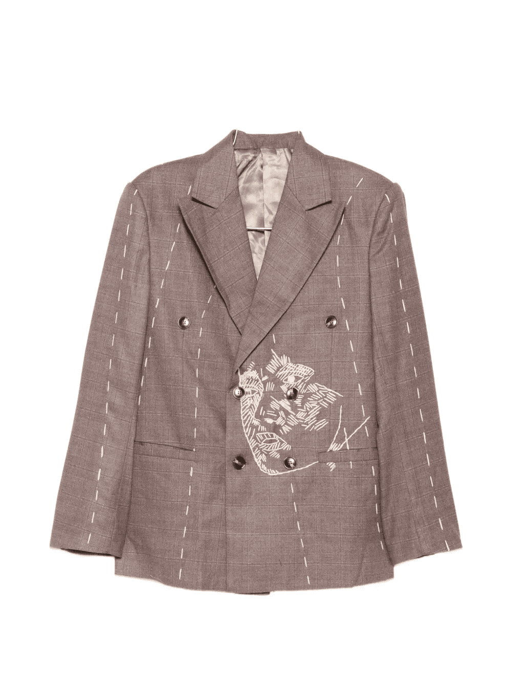 embroidered double-breasted blazer - Image 1