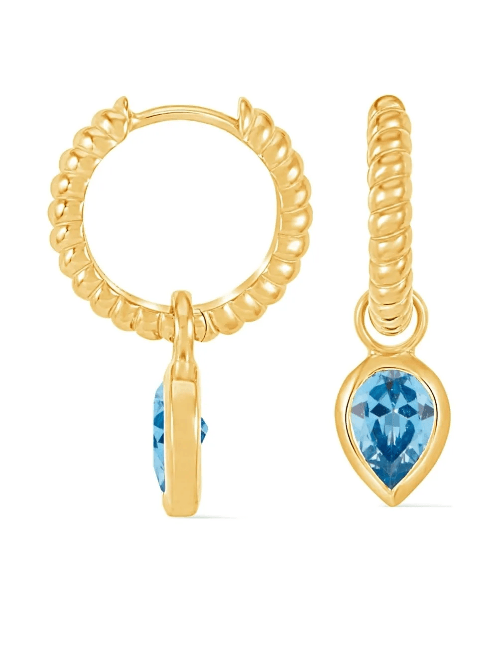 twist huggie charm hoop earrings - Image 1