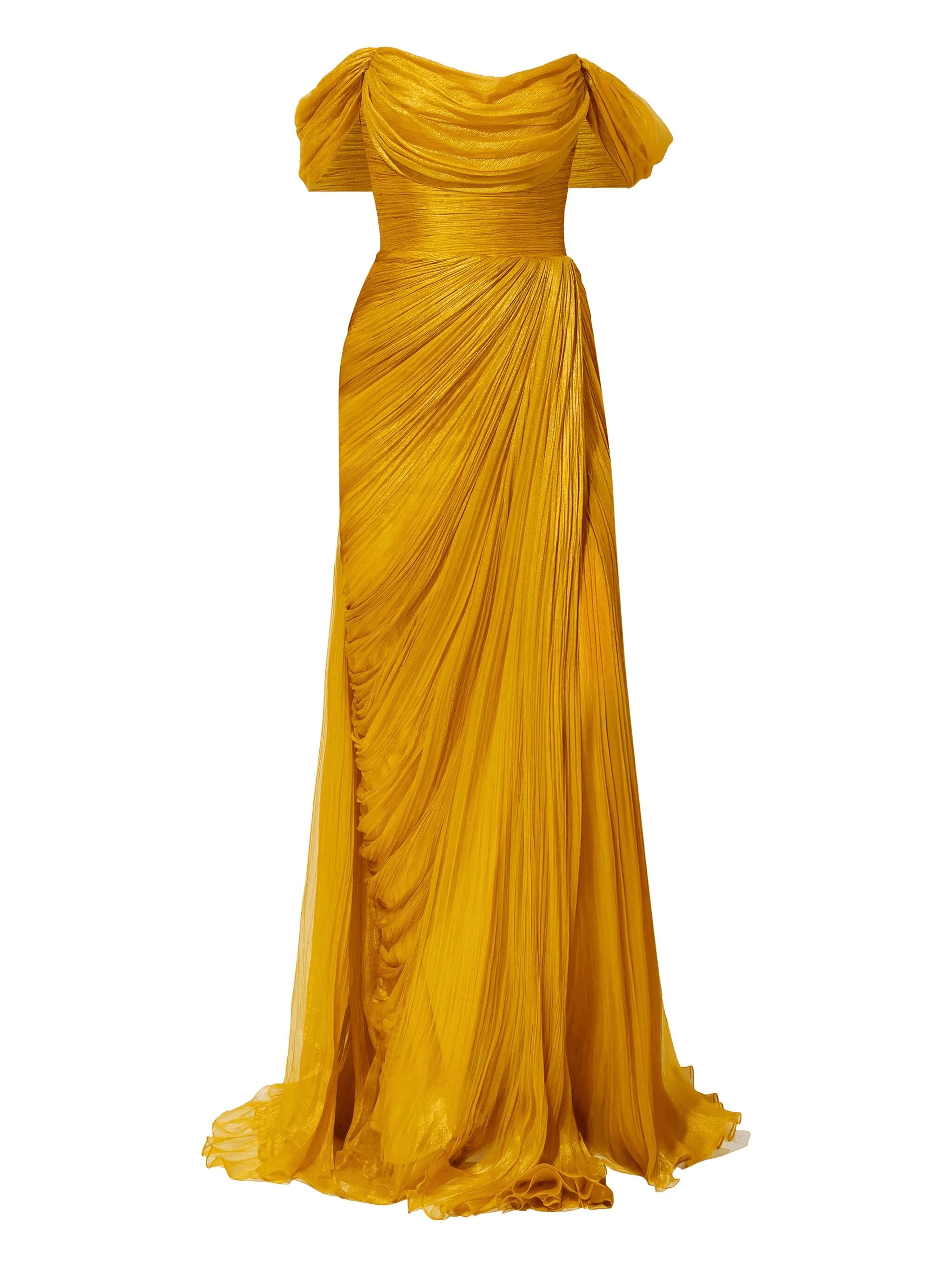 pleated off-shoulder dress - Image 1