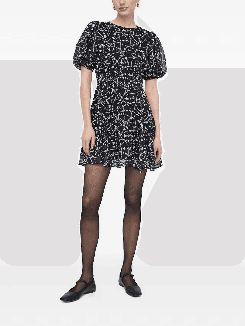 puff-sleeve star-print dress - Image 1