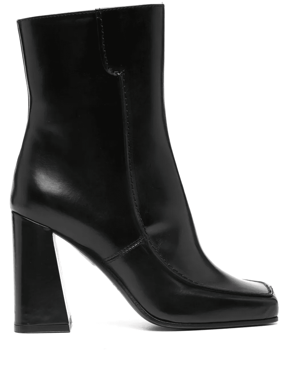 95mm square-toe leather ankle boots - Image 1