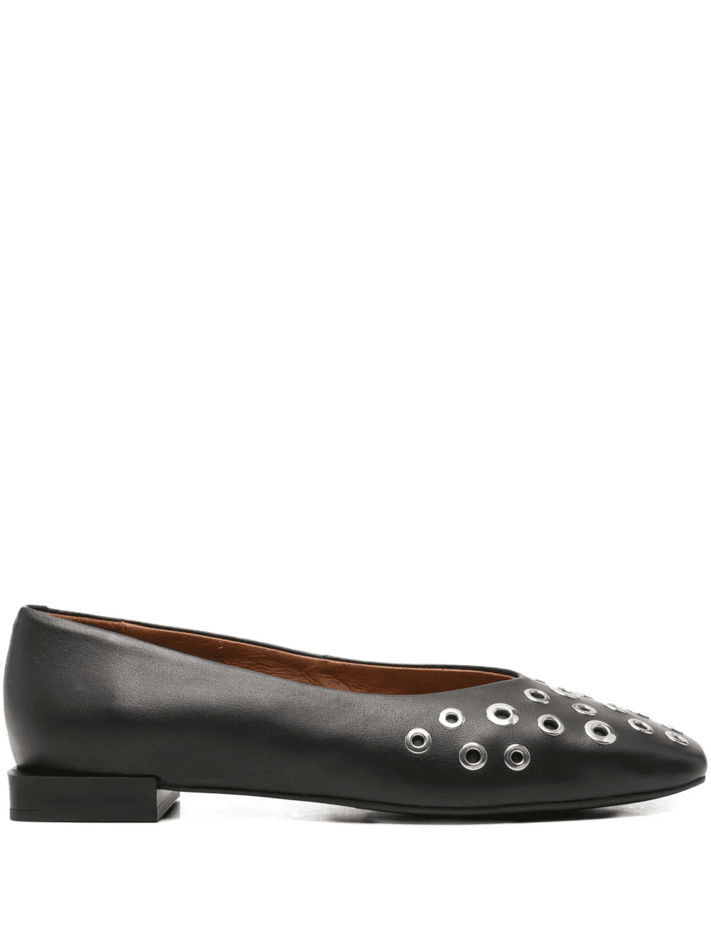 eyelet-embellished square-toe ballet flats - Image 1