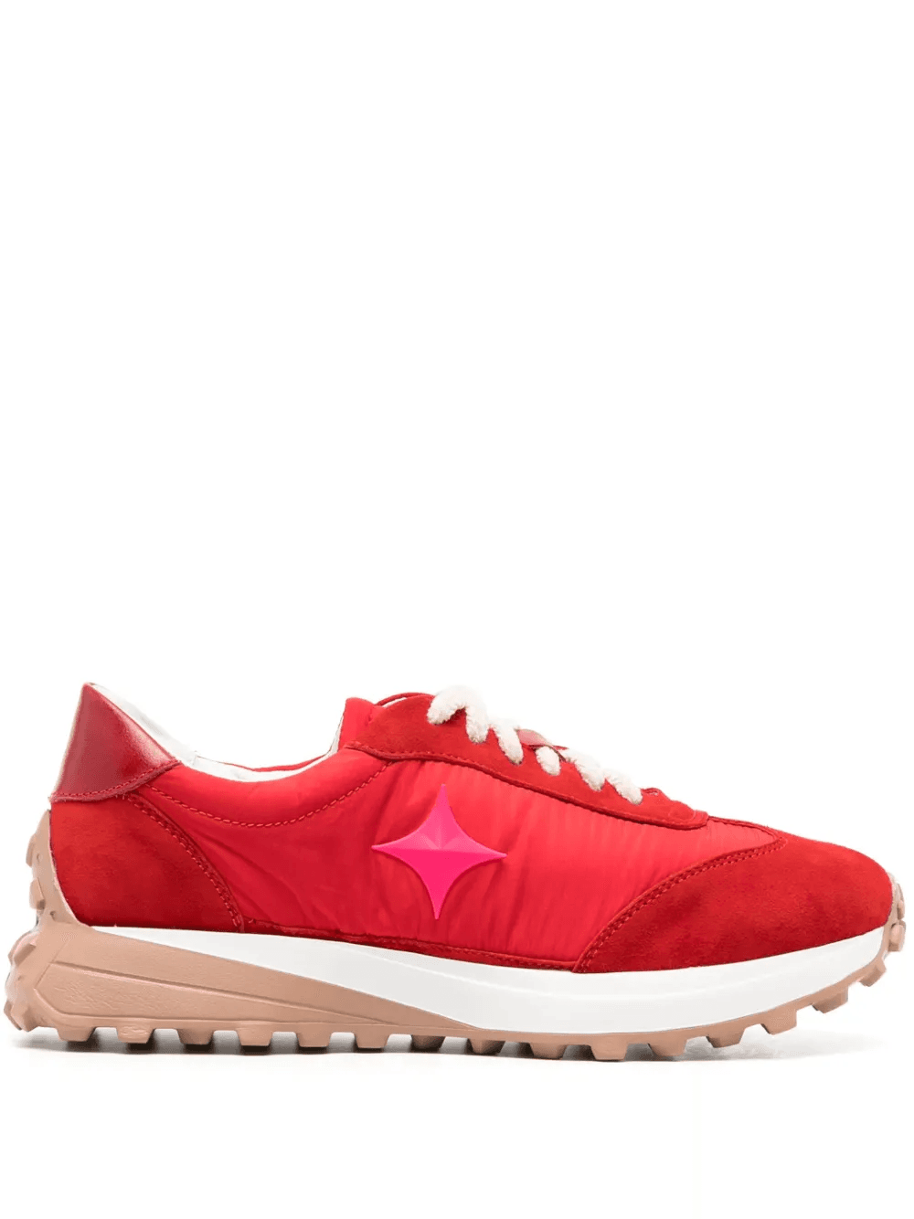 Star suede-trimmed sneakers - Image 1