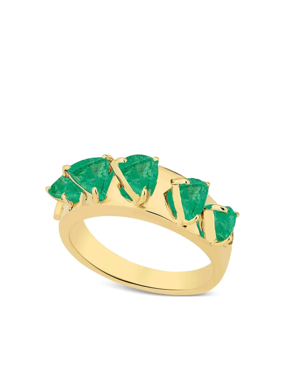 18kt yellow gold Mandala Emerald ring - Image 1