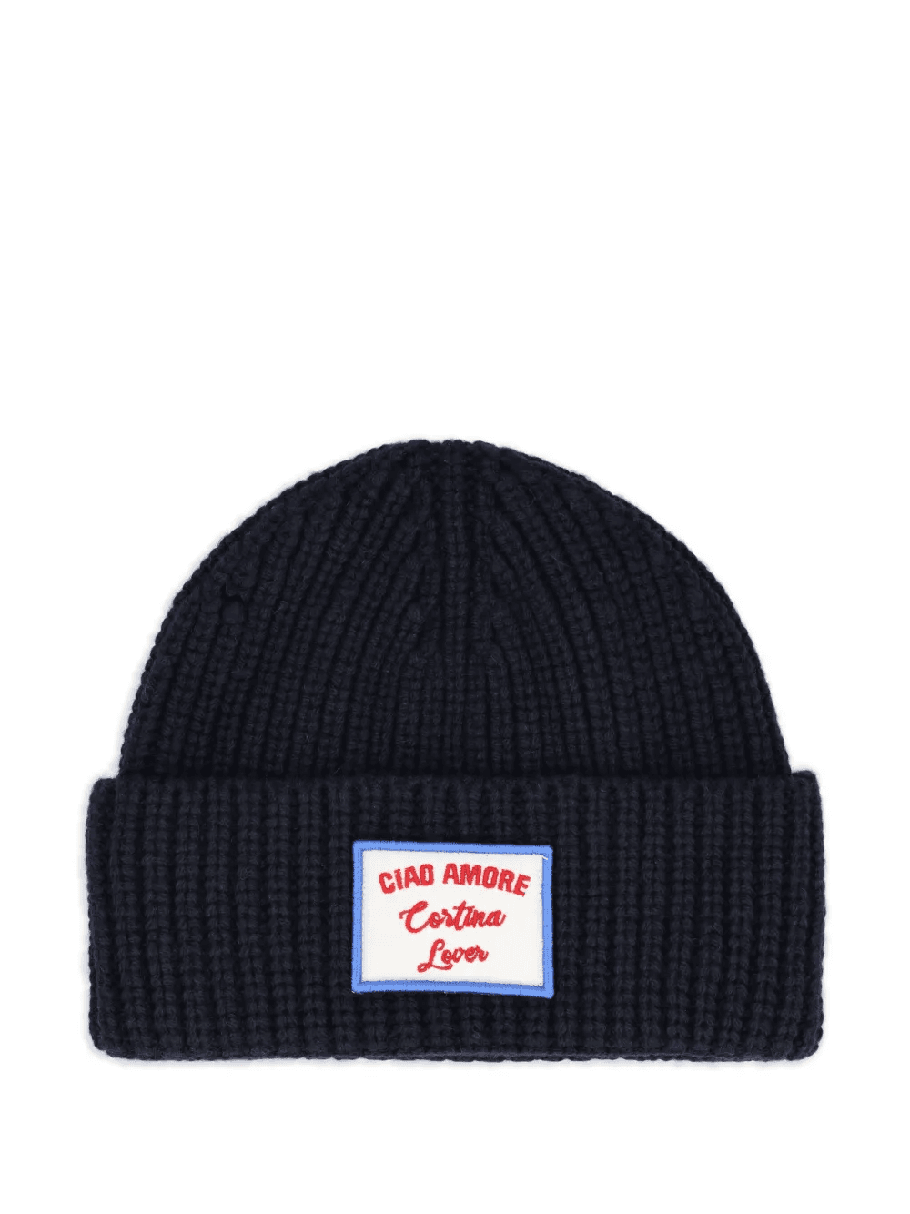 ribbed-knit logo patch beanie hat - Image 1