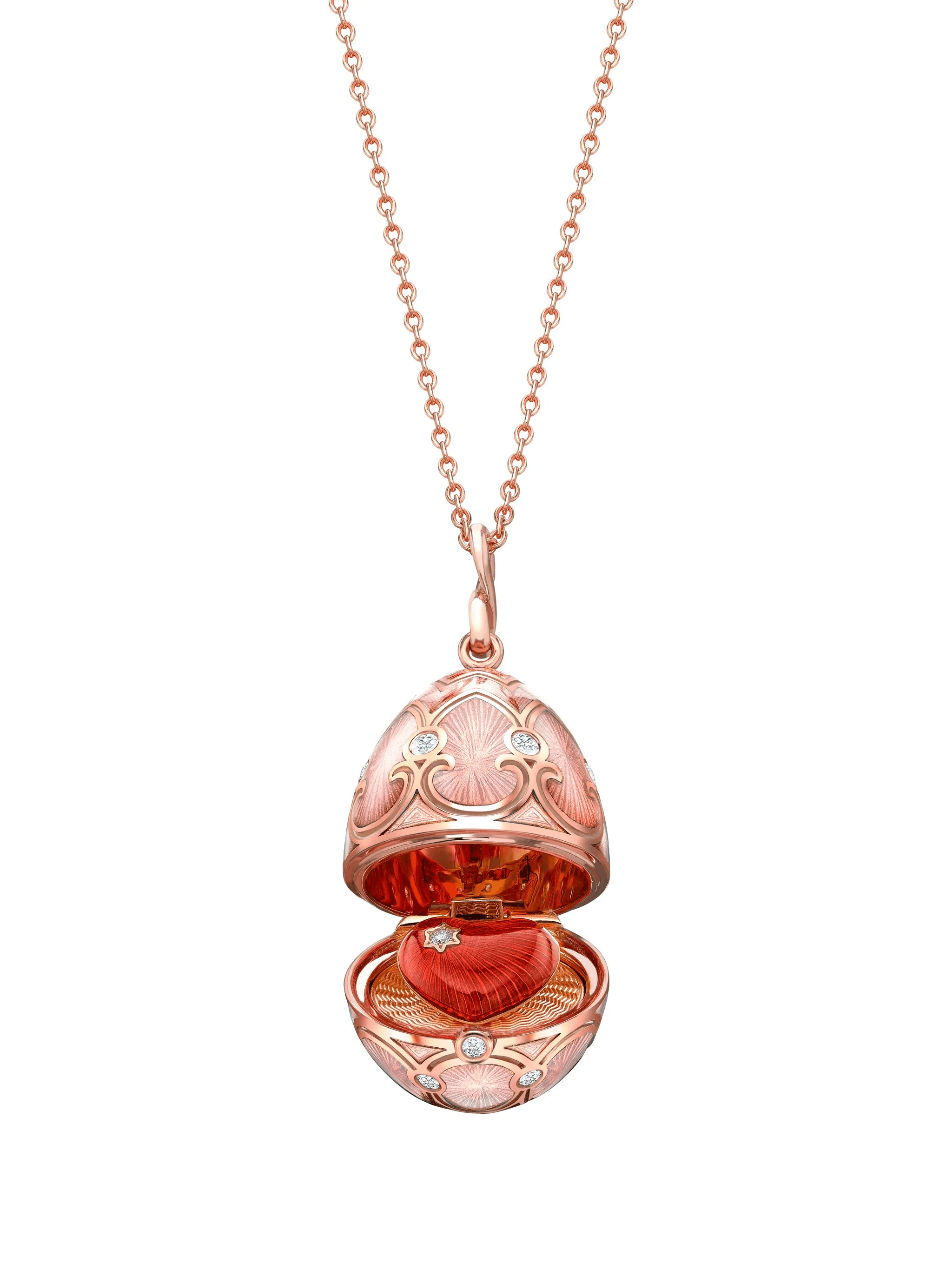 18kt rose gold Heritage diamond surprise locket necklace - Image 1