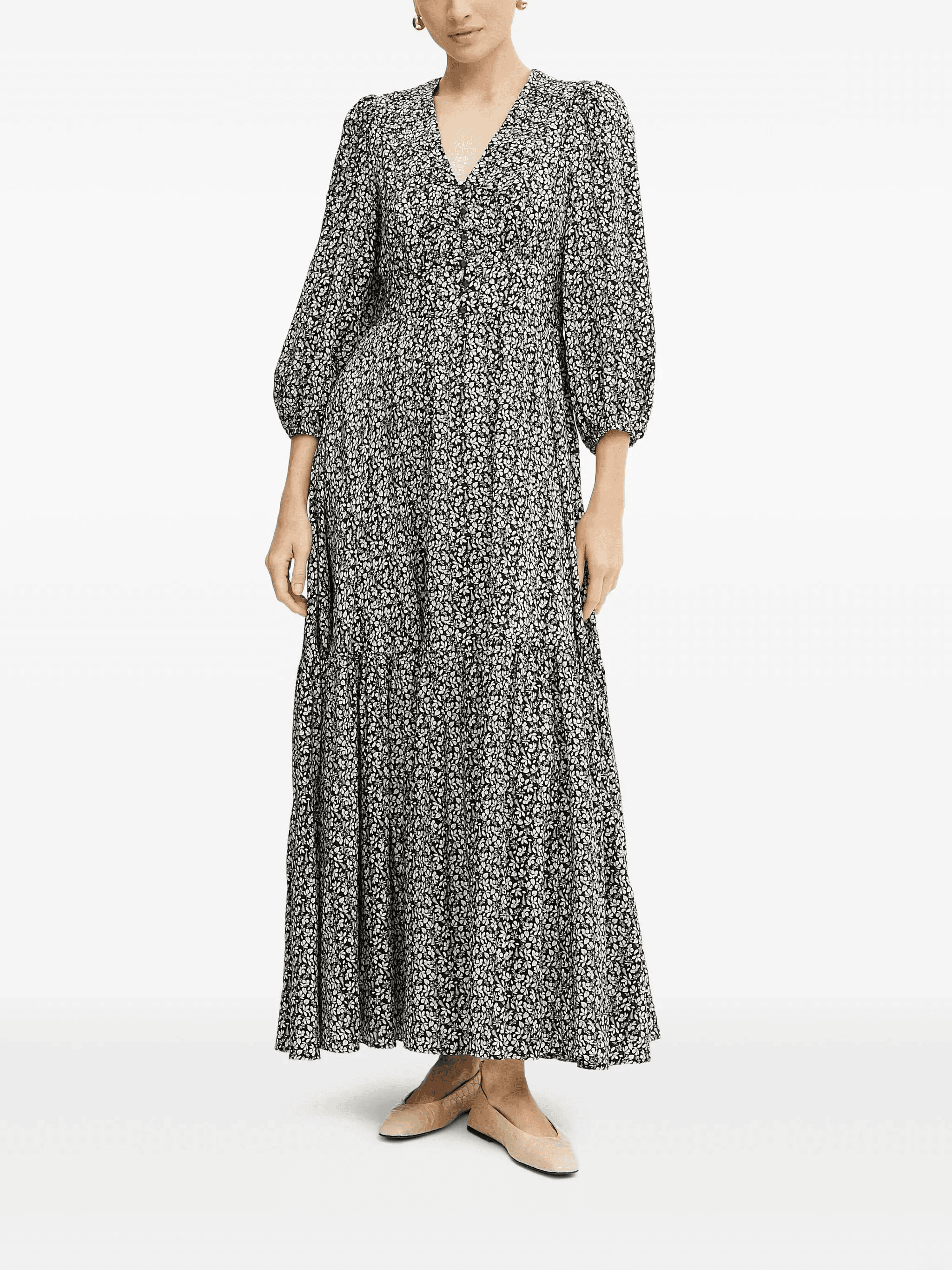 floral-print button-front maxi dress - Image 1