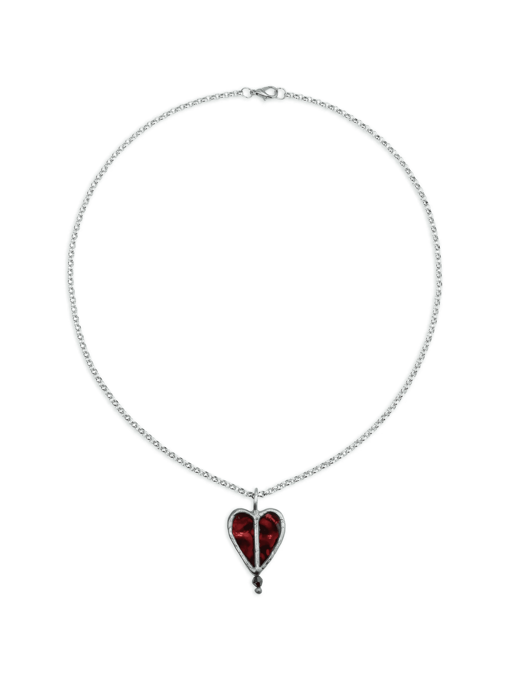 stained glass-heart pendant necklace - Image 1