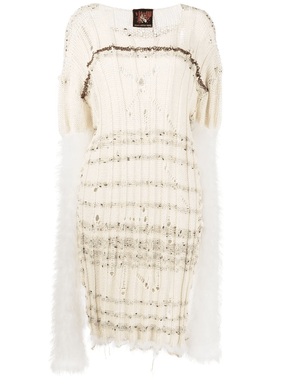 multi-knit midi jumper dress - Image 1