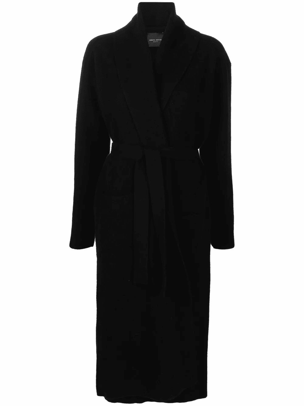 belted-waist merino coat - Image 1
