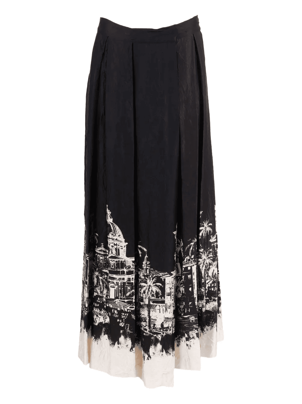 printed pleated maxi skirt - Image 1