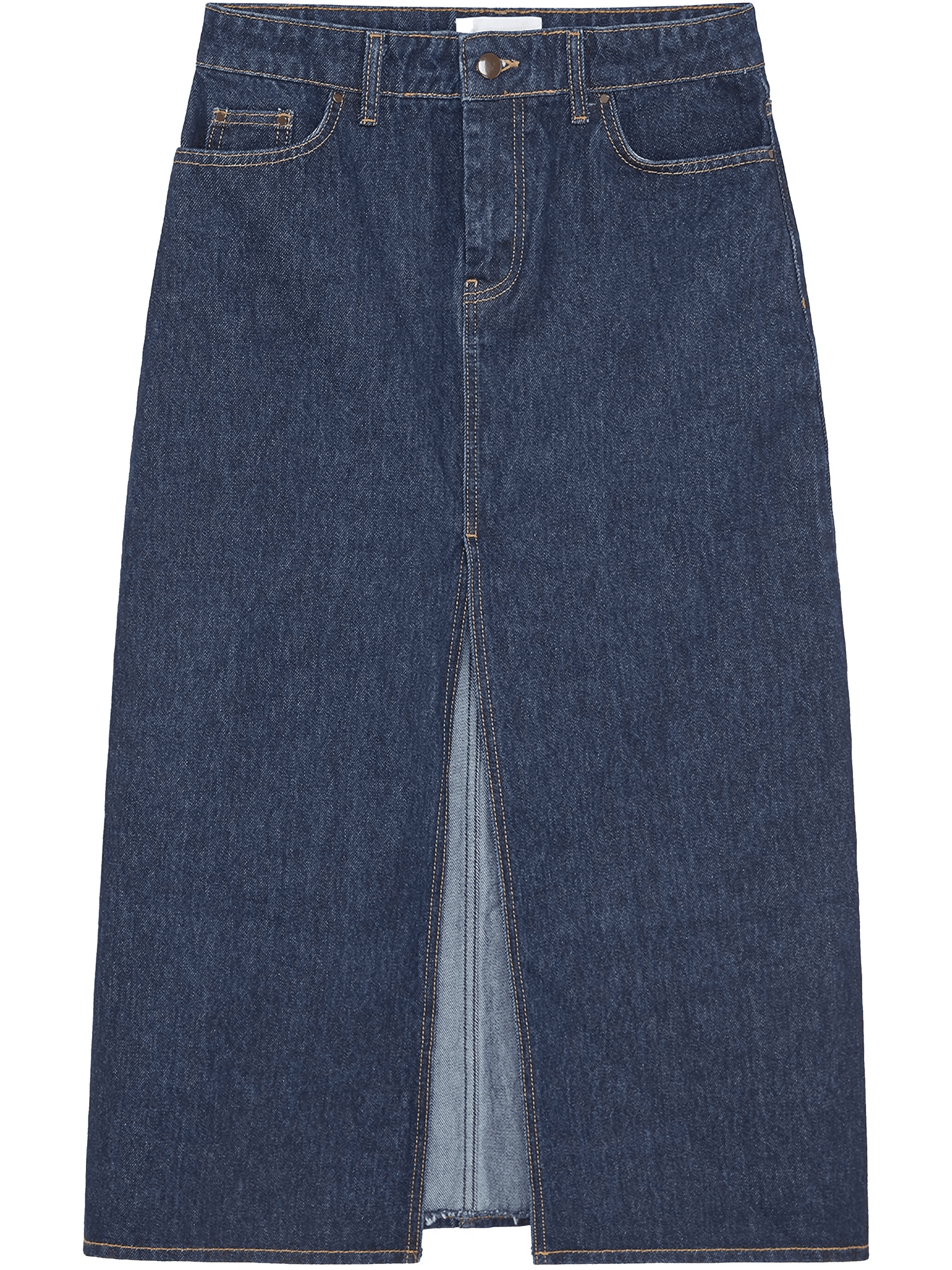 Ille front-slit denim midi skirt - Image 1