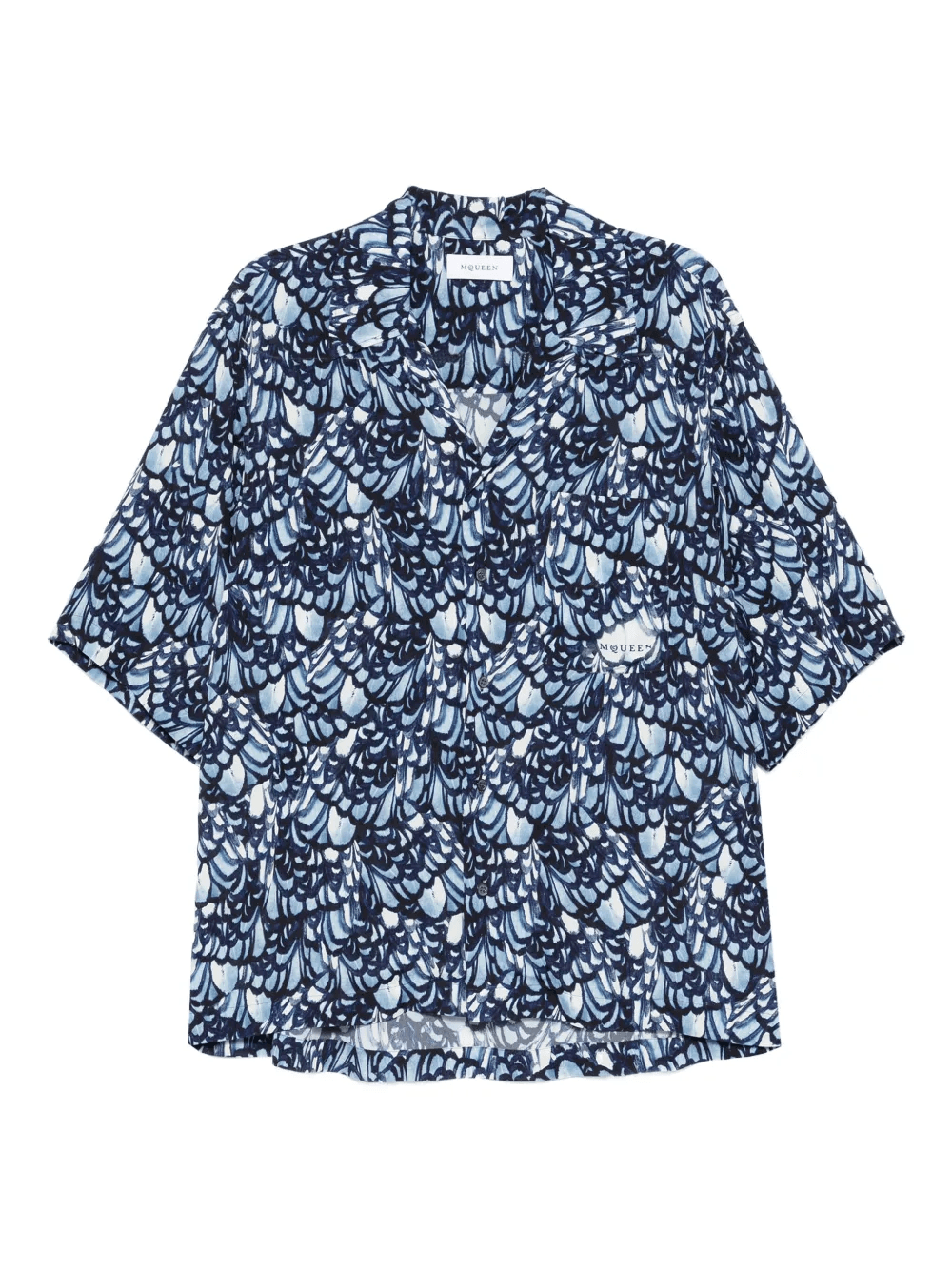 feather-print short-sleeve shirt - Image 1