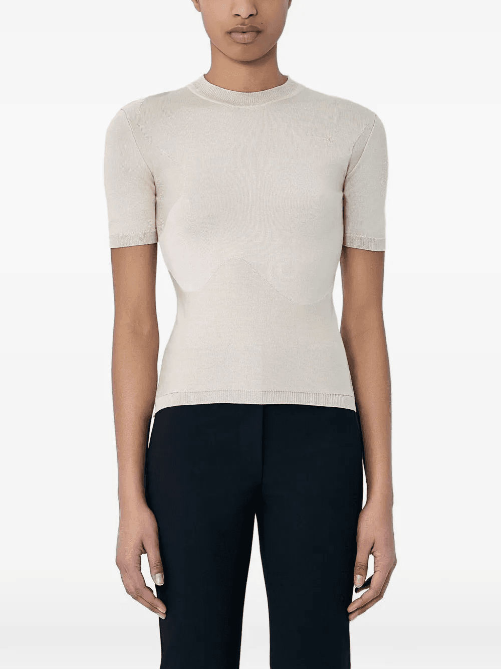 short-sleeve fine-knit T-shirt - Image 1