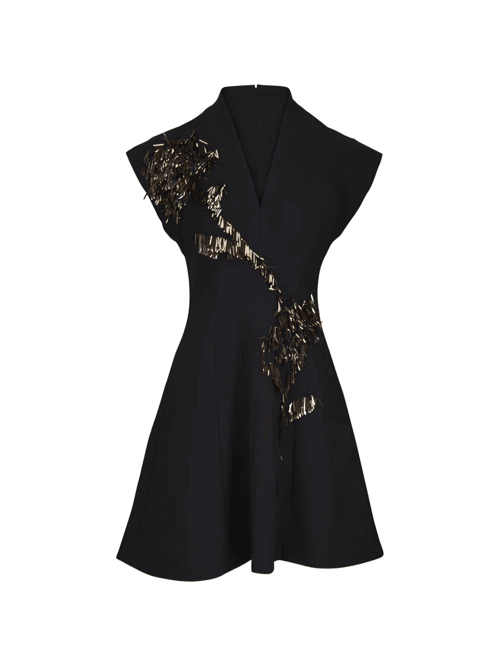 embroidered V-neck mini dress - Image 1