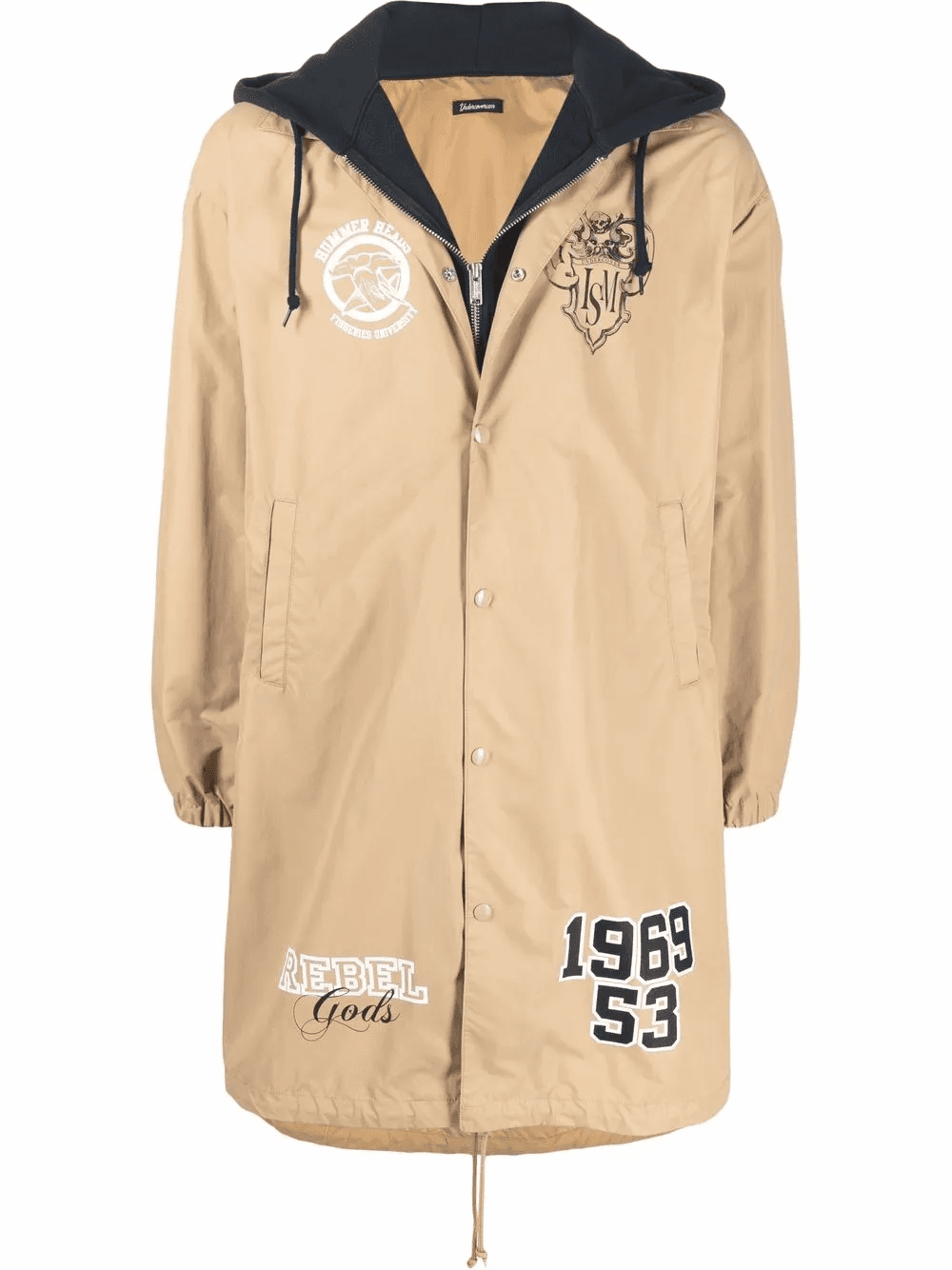 multiple-patch hooded parka - Image 1