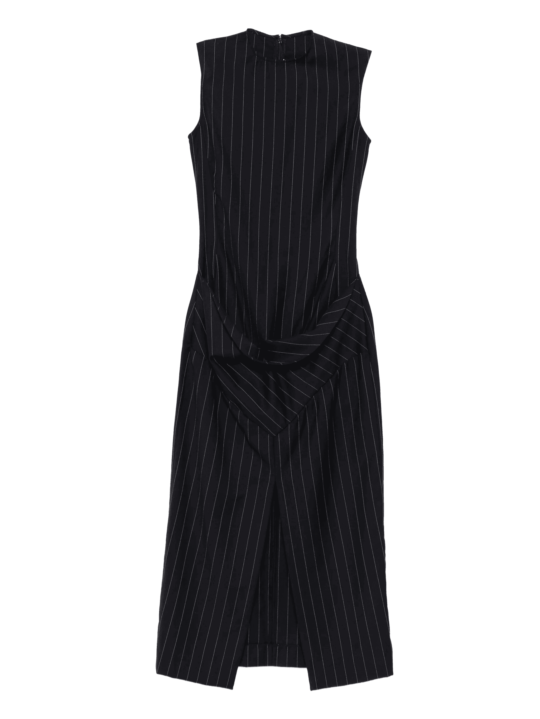 striped-patern sleeveless midi dress - Image 1