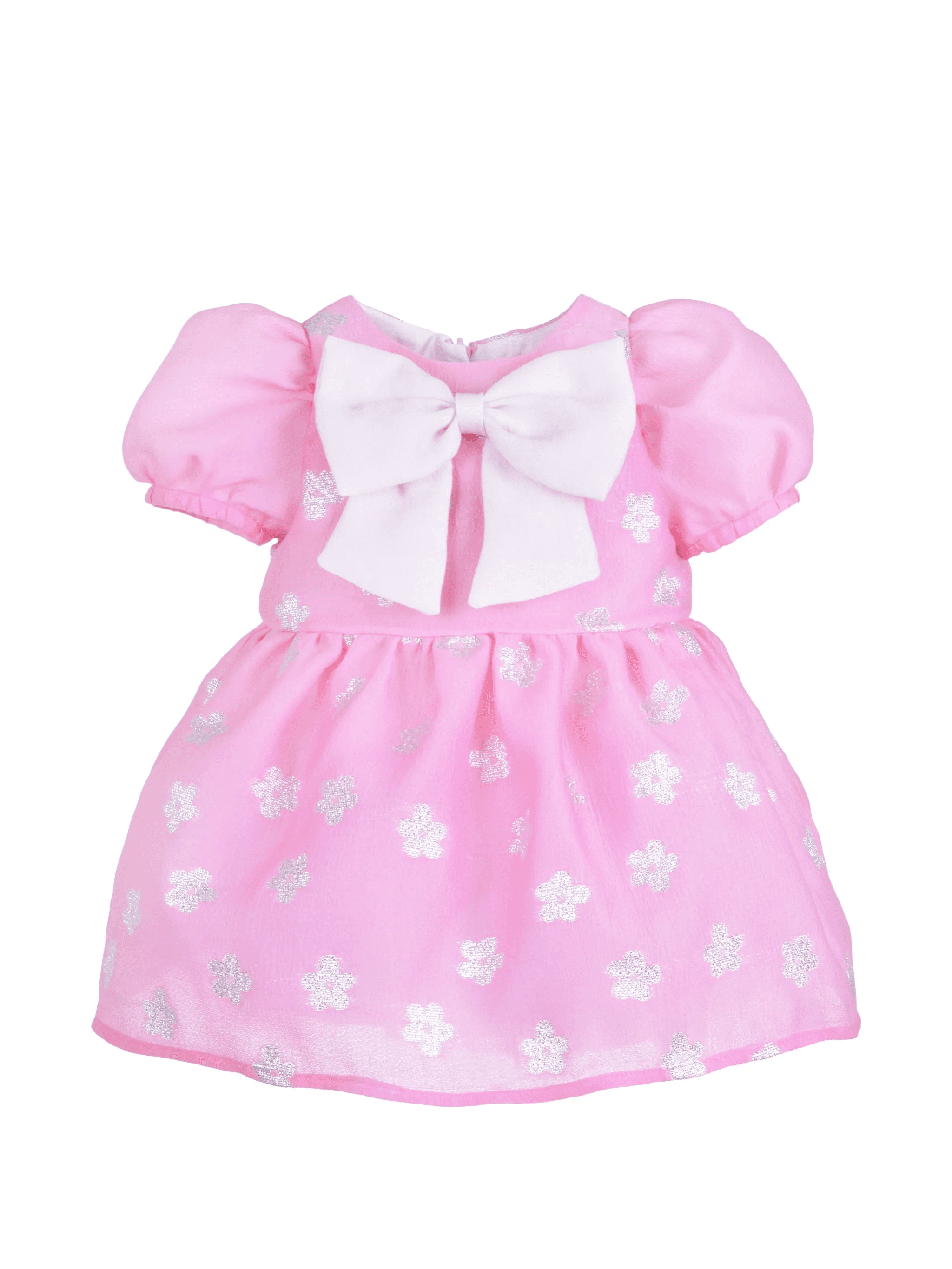 puff-sleeve bow-detail dress and bloomers set - Image 1