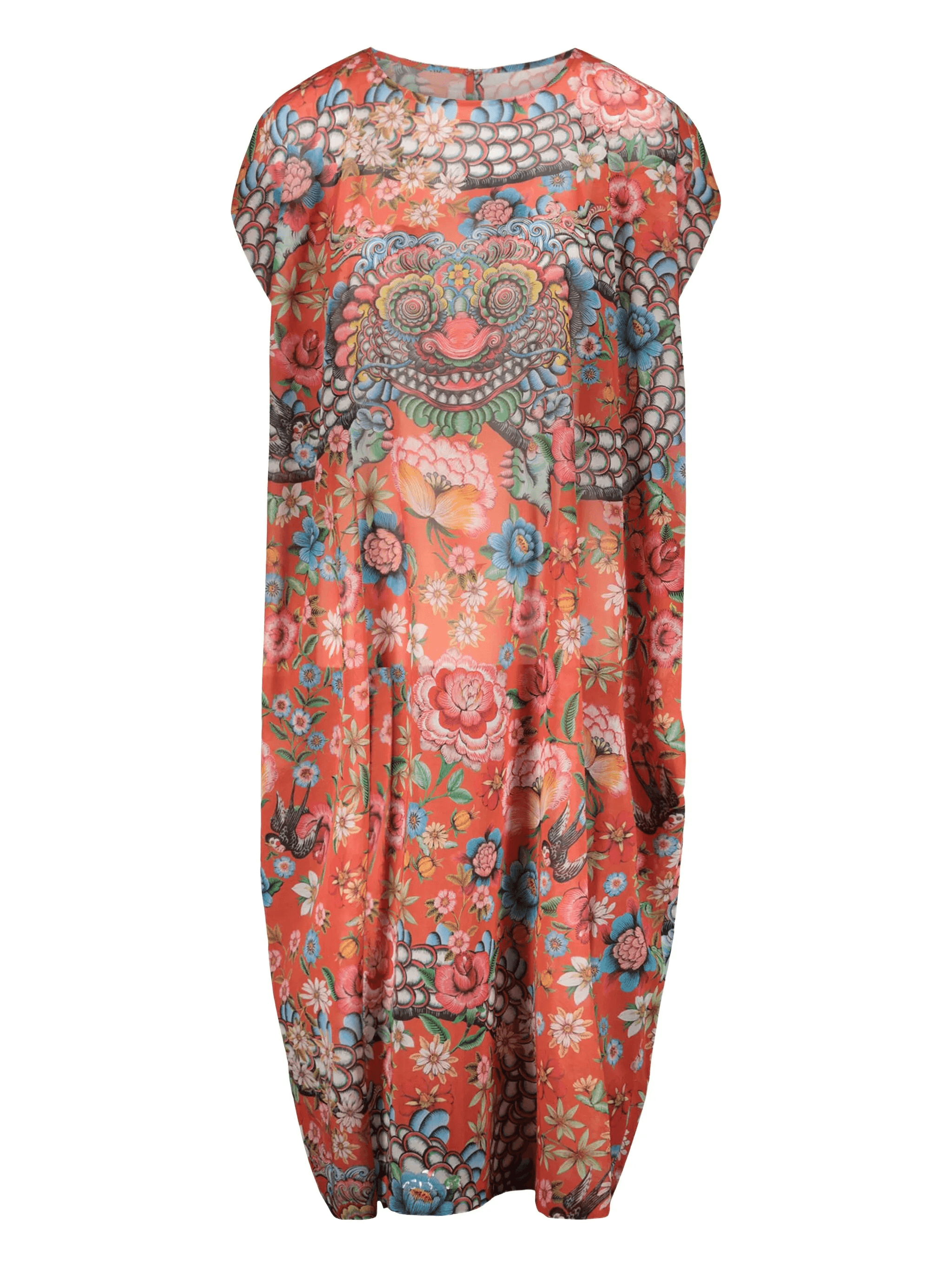 midi printed tunic dress - Image 1