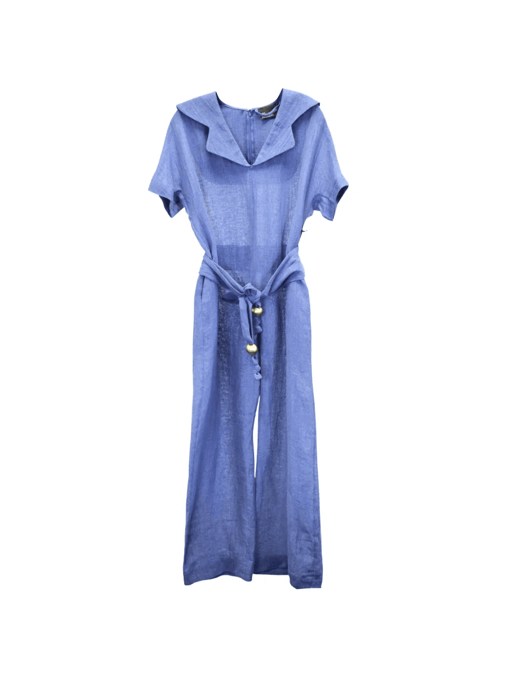 belted linen jumpsuit - Image 1