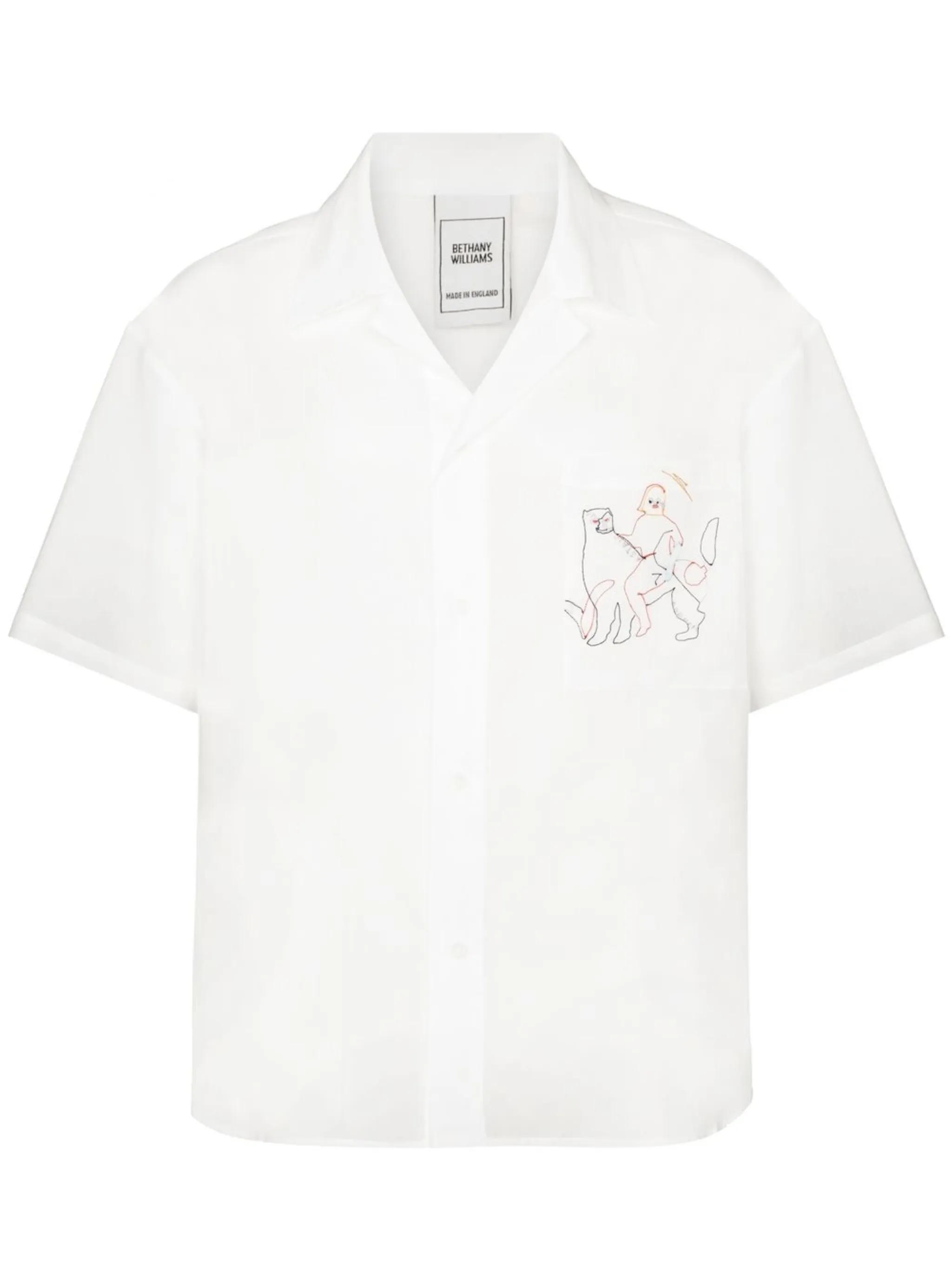 embroidered motif short-sleeved shirt - Image 1