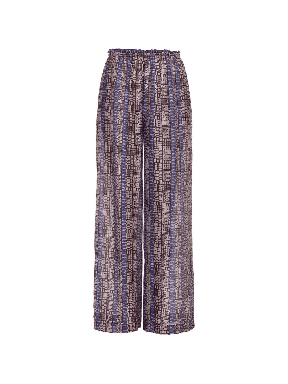 elastic-waist patterned trousers - Image 1