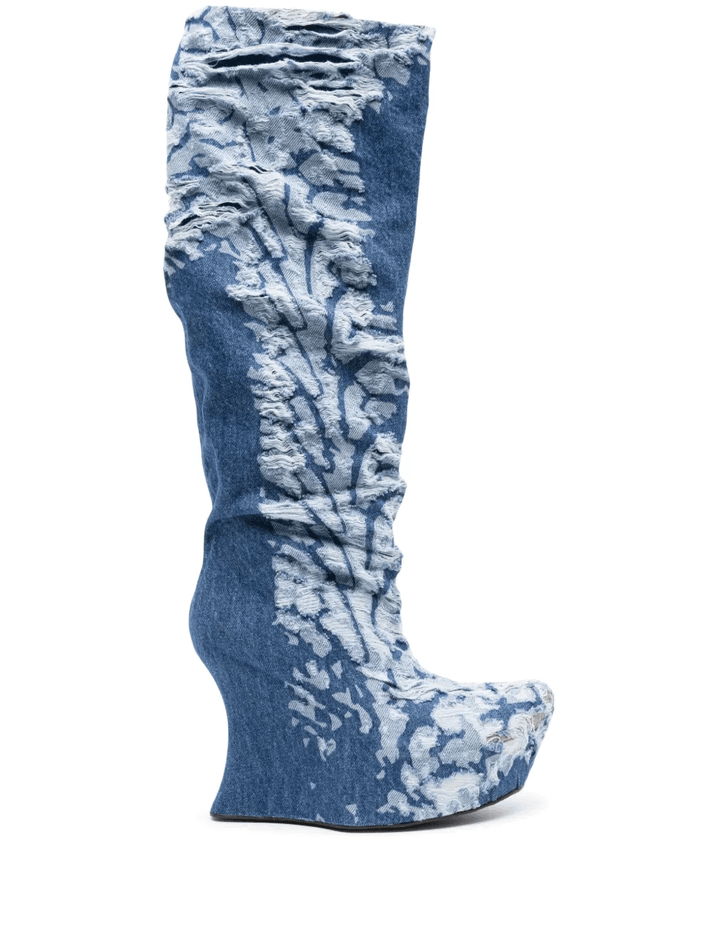 120mm denim knee-high boots - Image 1