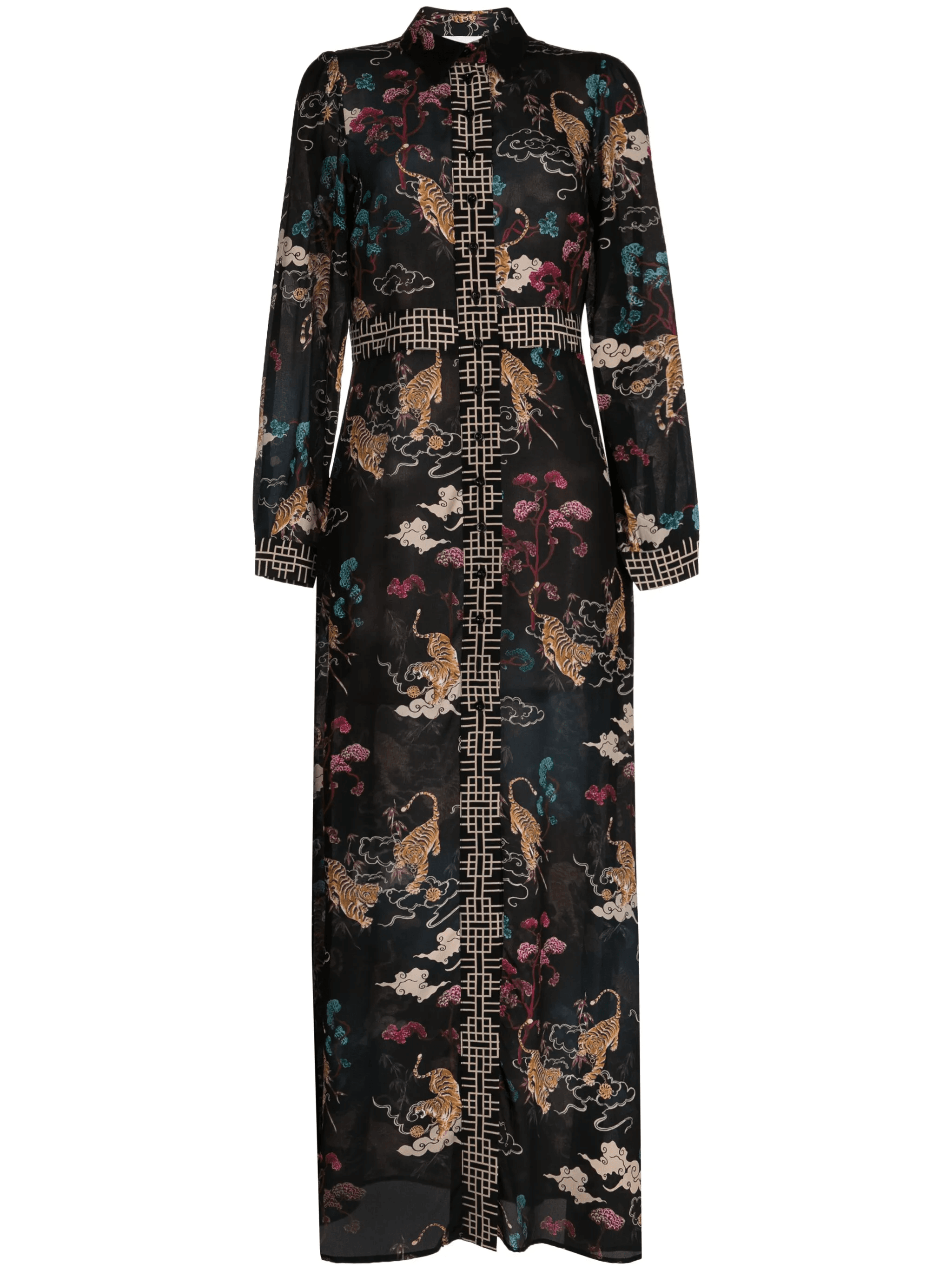 graphic-print silk dress - Image 1