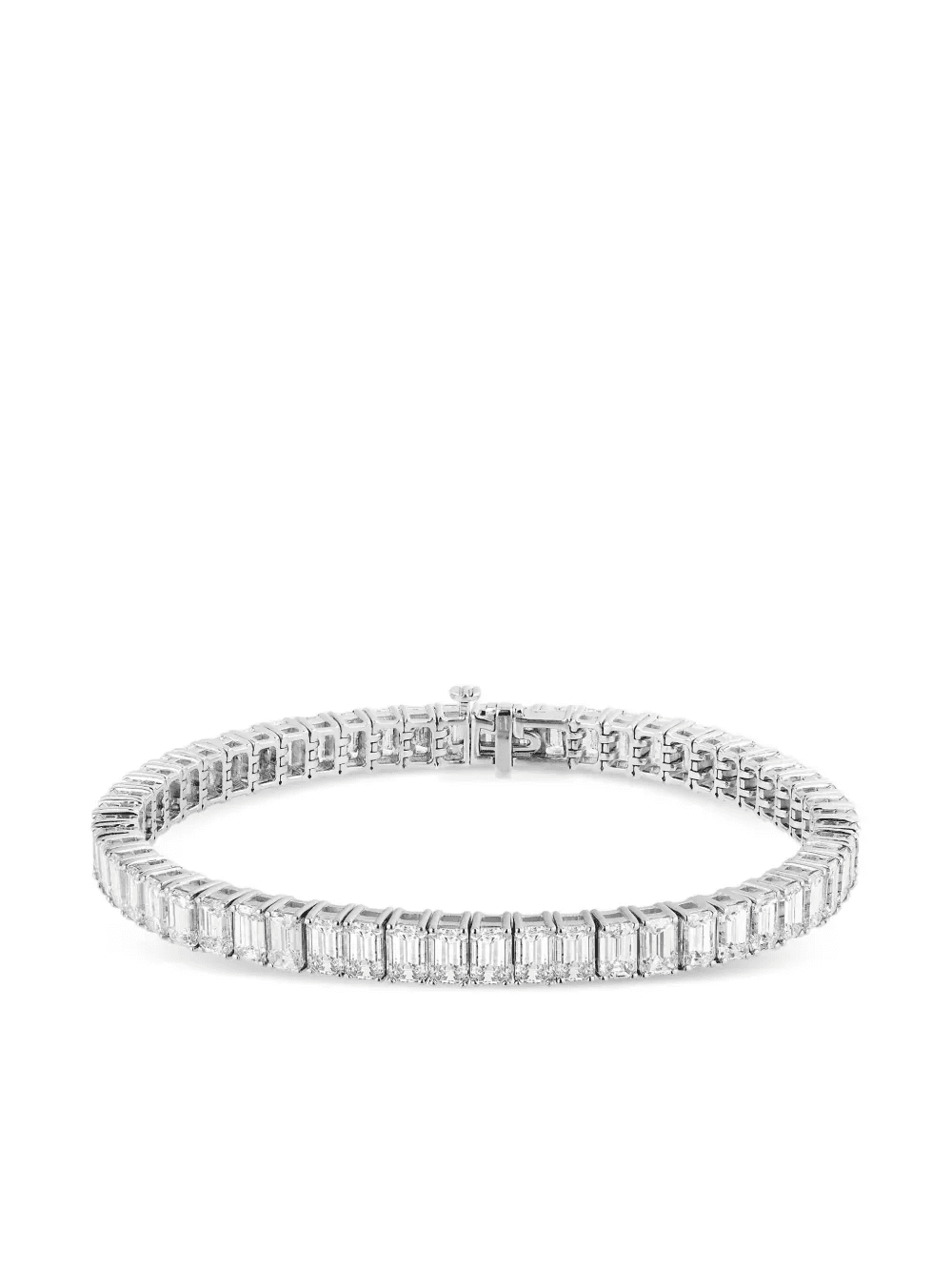 18K white gold Alya emerald-cut diamond tennis bracelet - Image 1