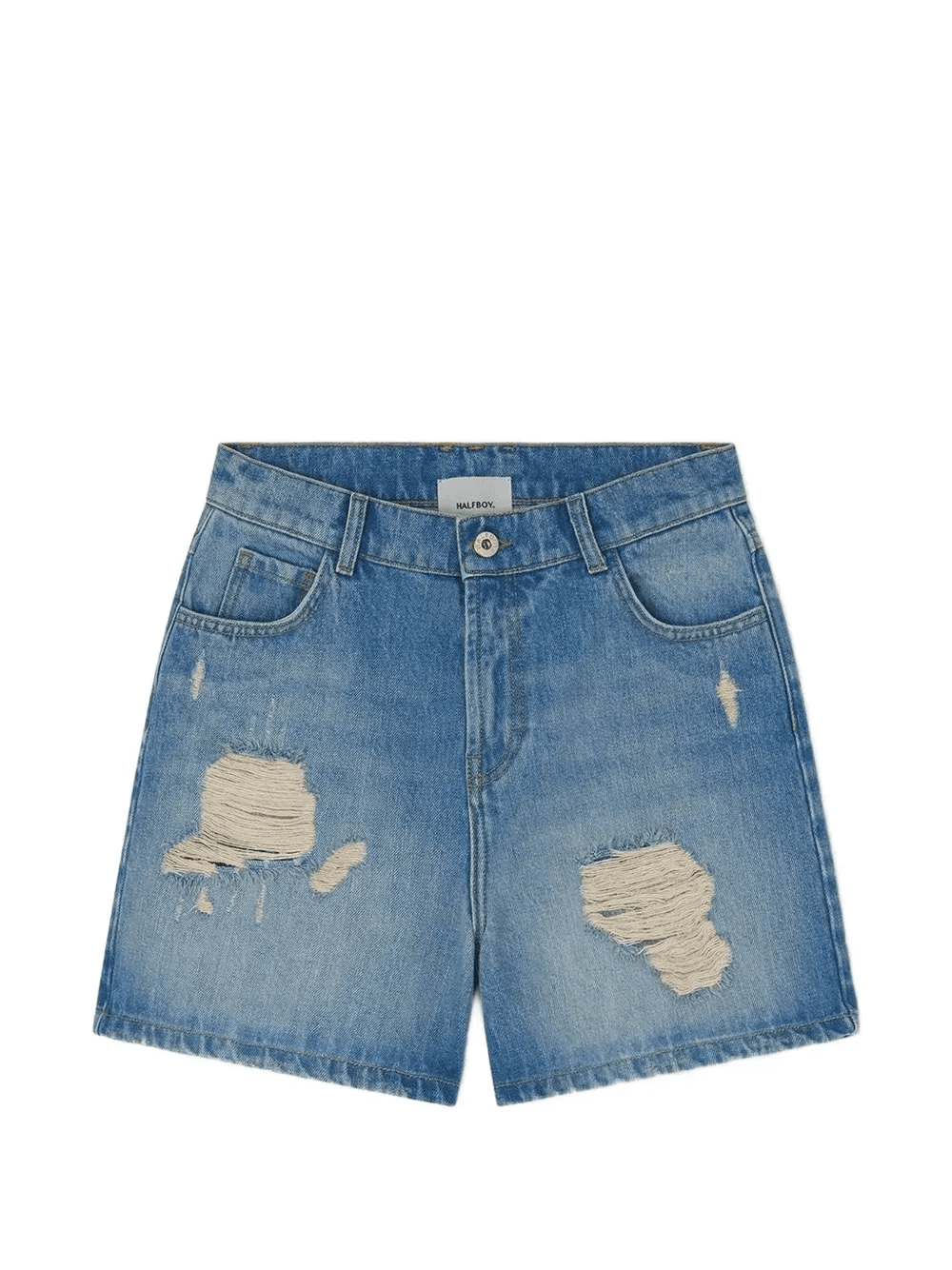distressed-effect denim shorts - Image 1