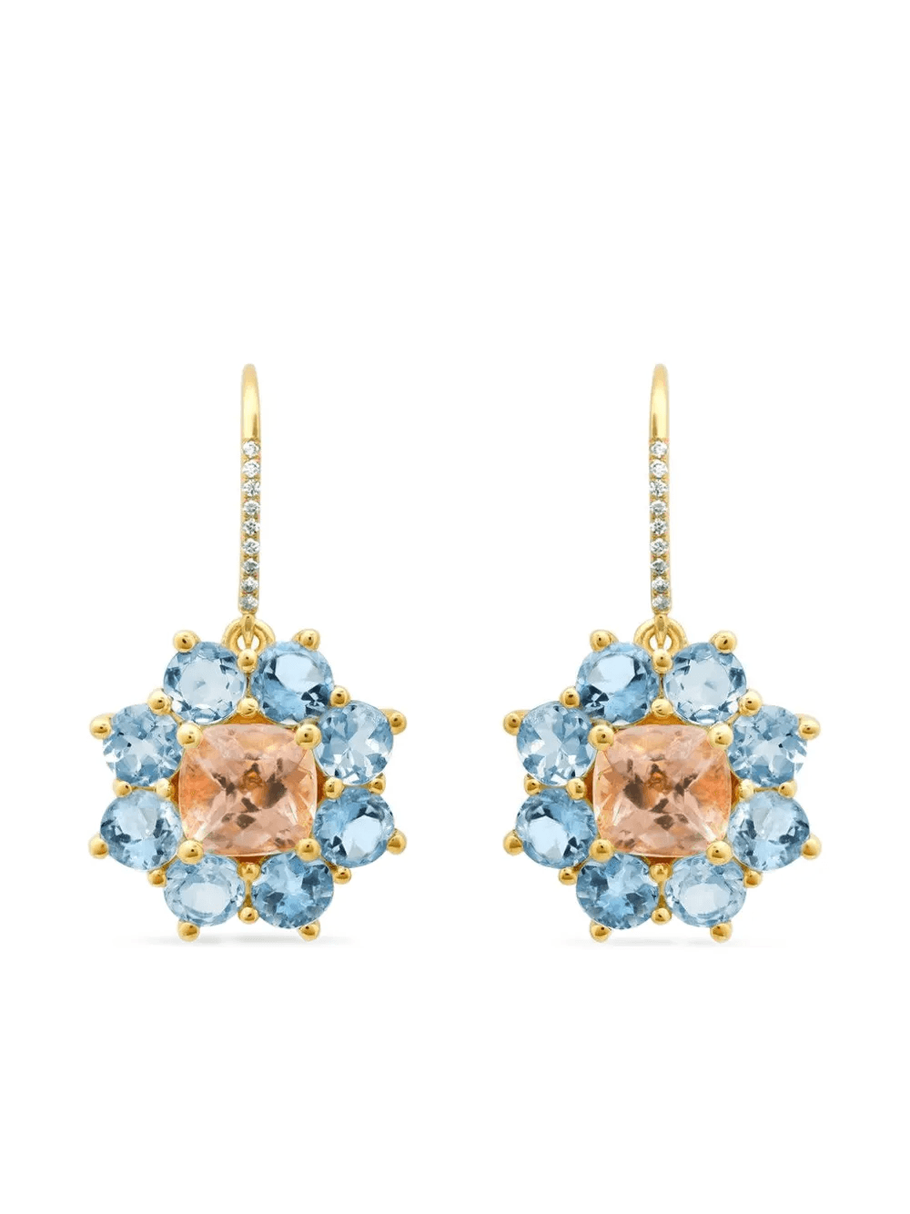 petite flower multi-stone earrings - Image 1