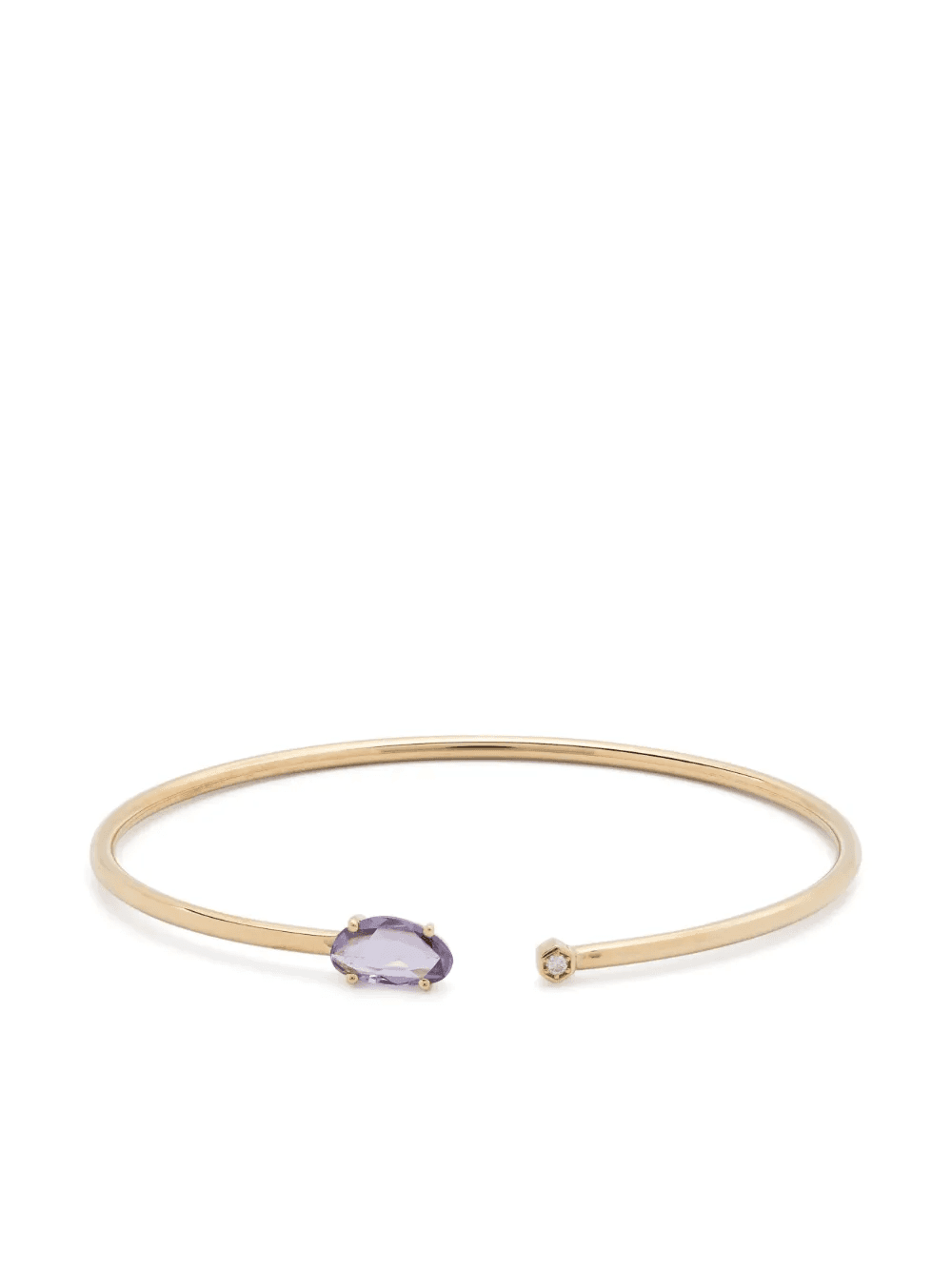 14kt yellow gold Bendable pink sapphire cuff bracelet - Image 1