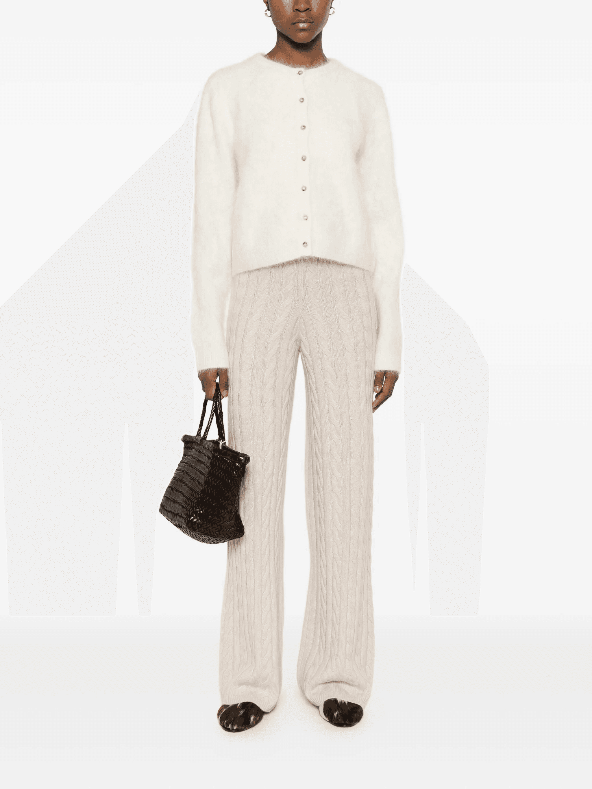 Cable knit pant wide leg - Image 1