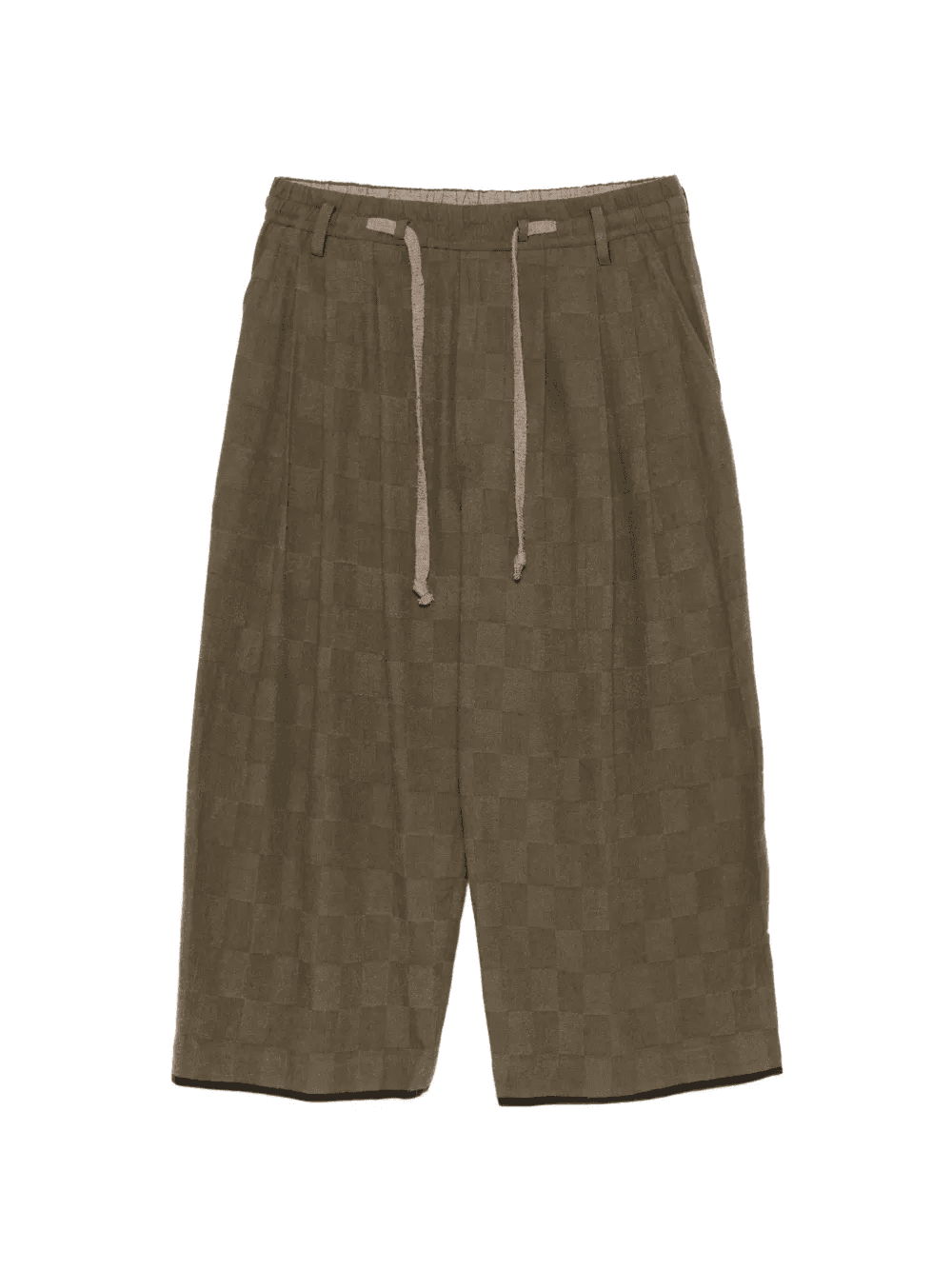 checked drawstring-fastening trousers - Image 1