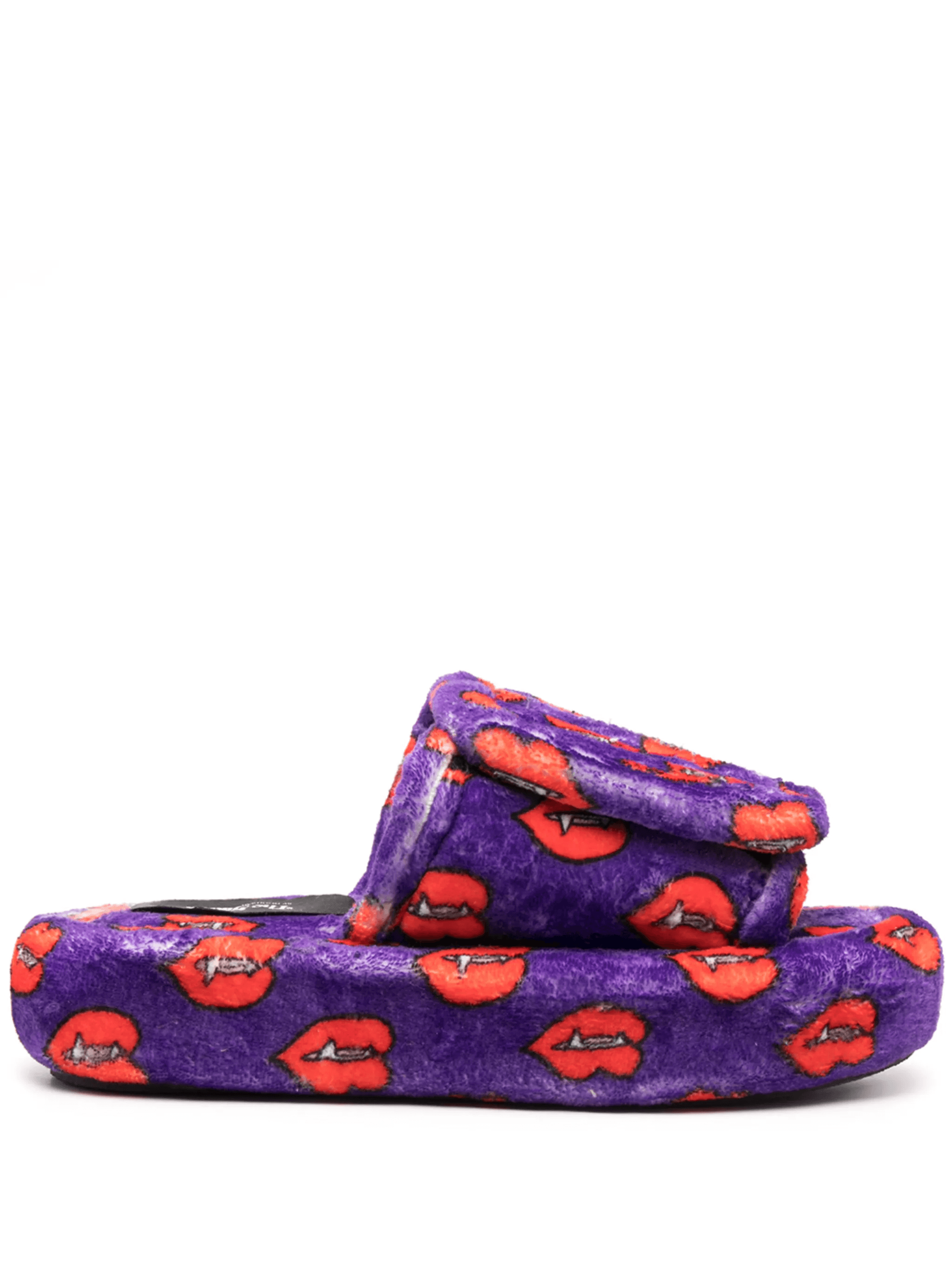 fangs print terry slippers - Image 1