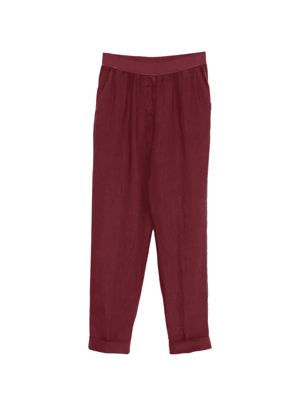 cuffed linen trousers - Image 1