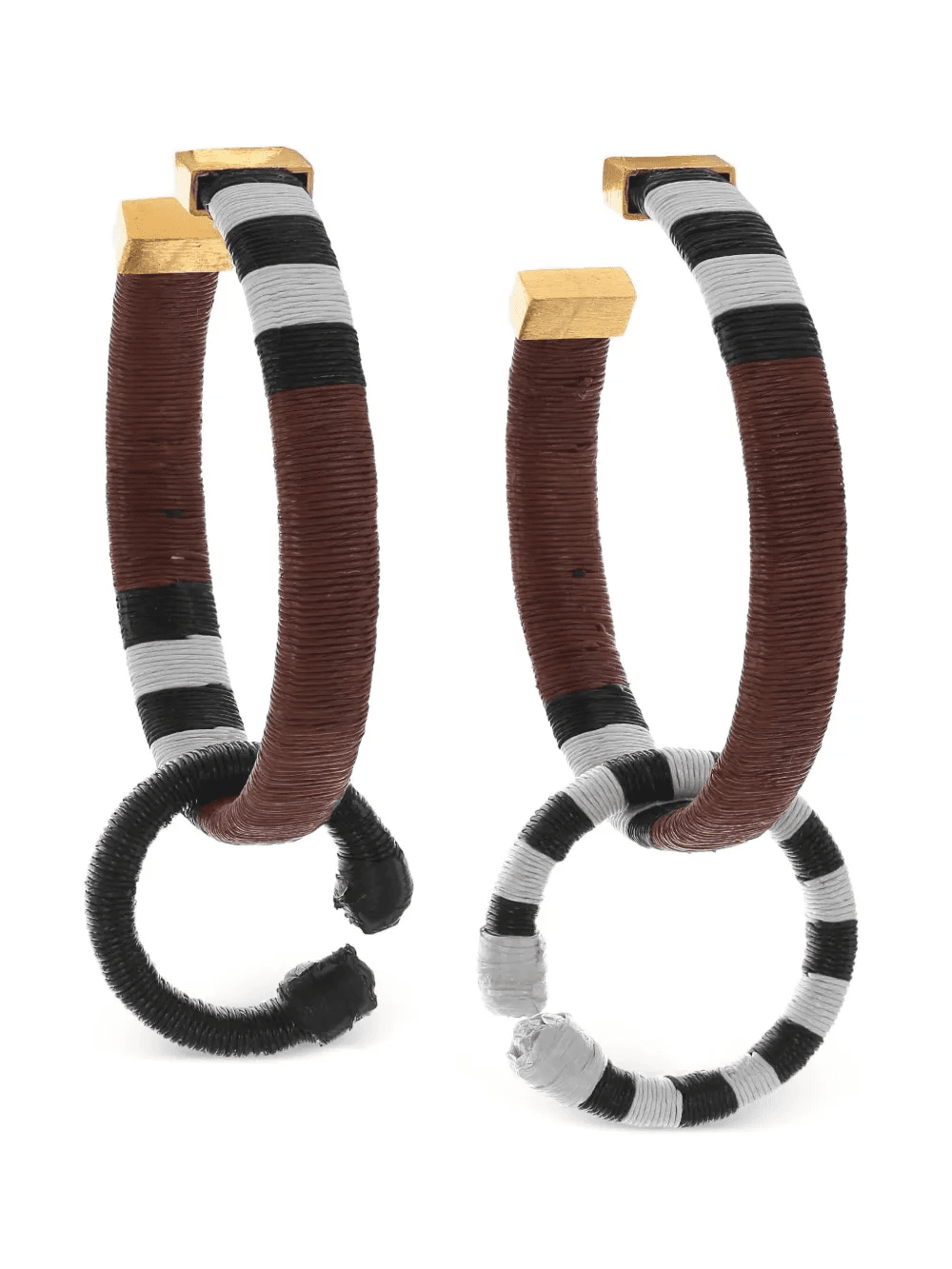 Color Parallelism striped hoop earrings - Image 1
