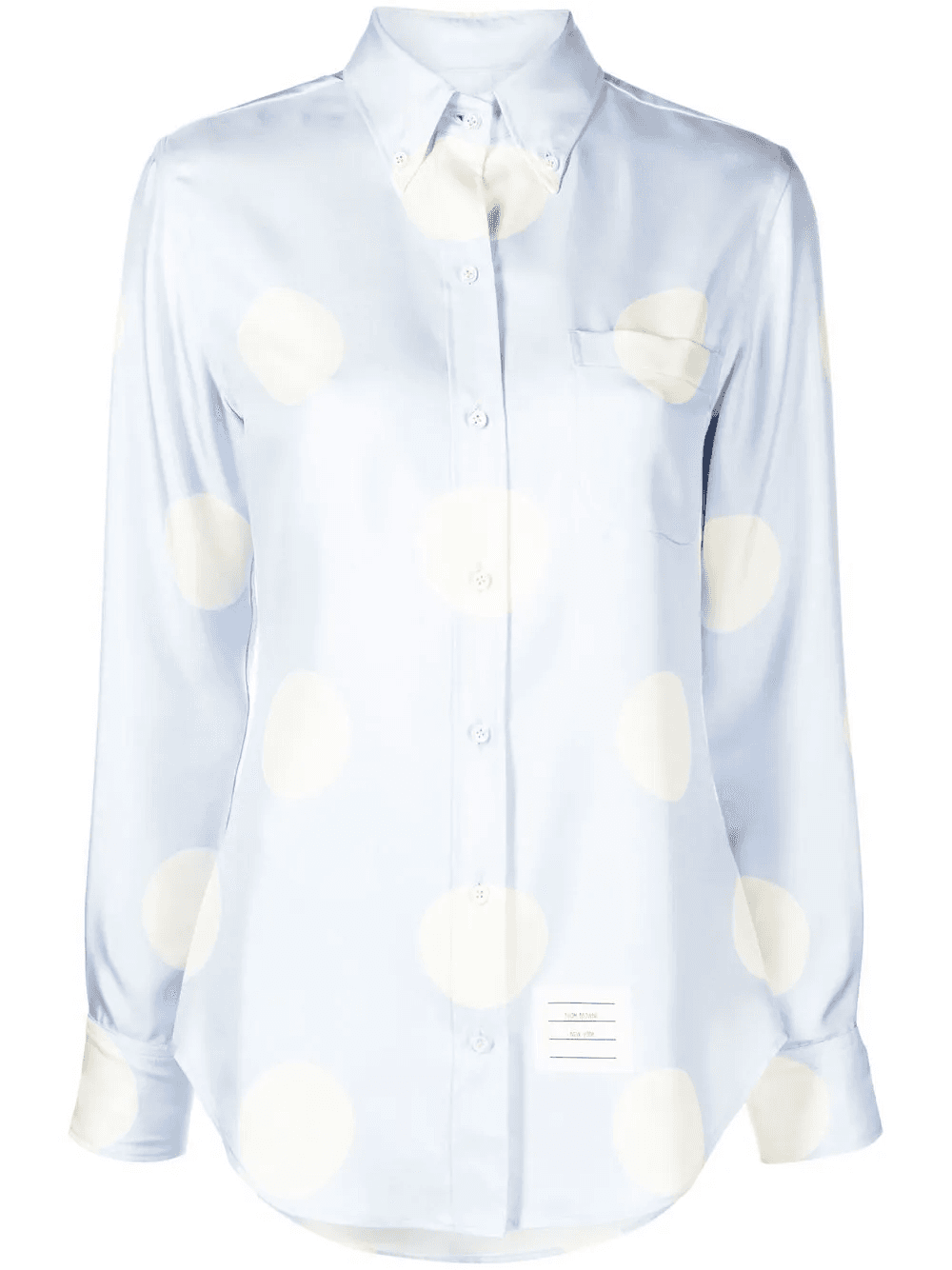 polka-dot silk long-sleeve shirt - Image 1