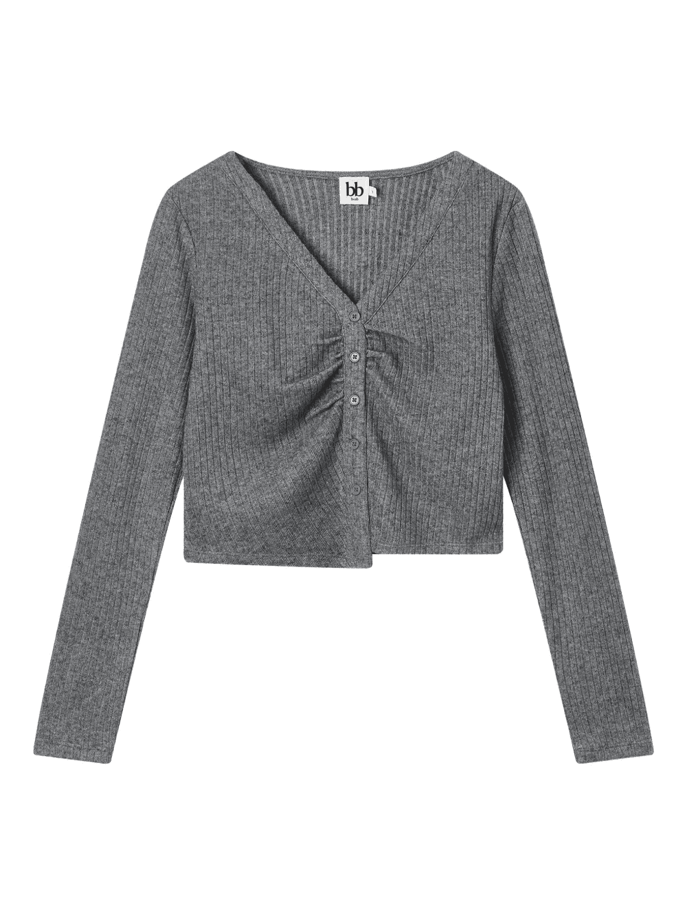 ribbed buttoned cardigan - Image 1
