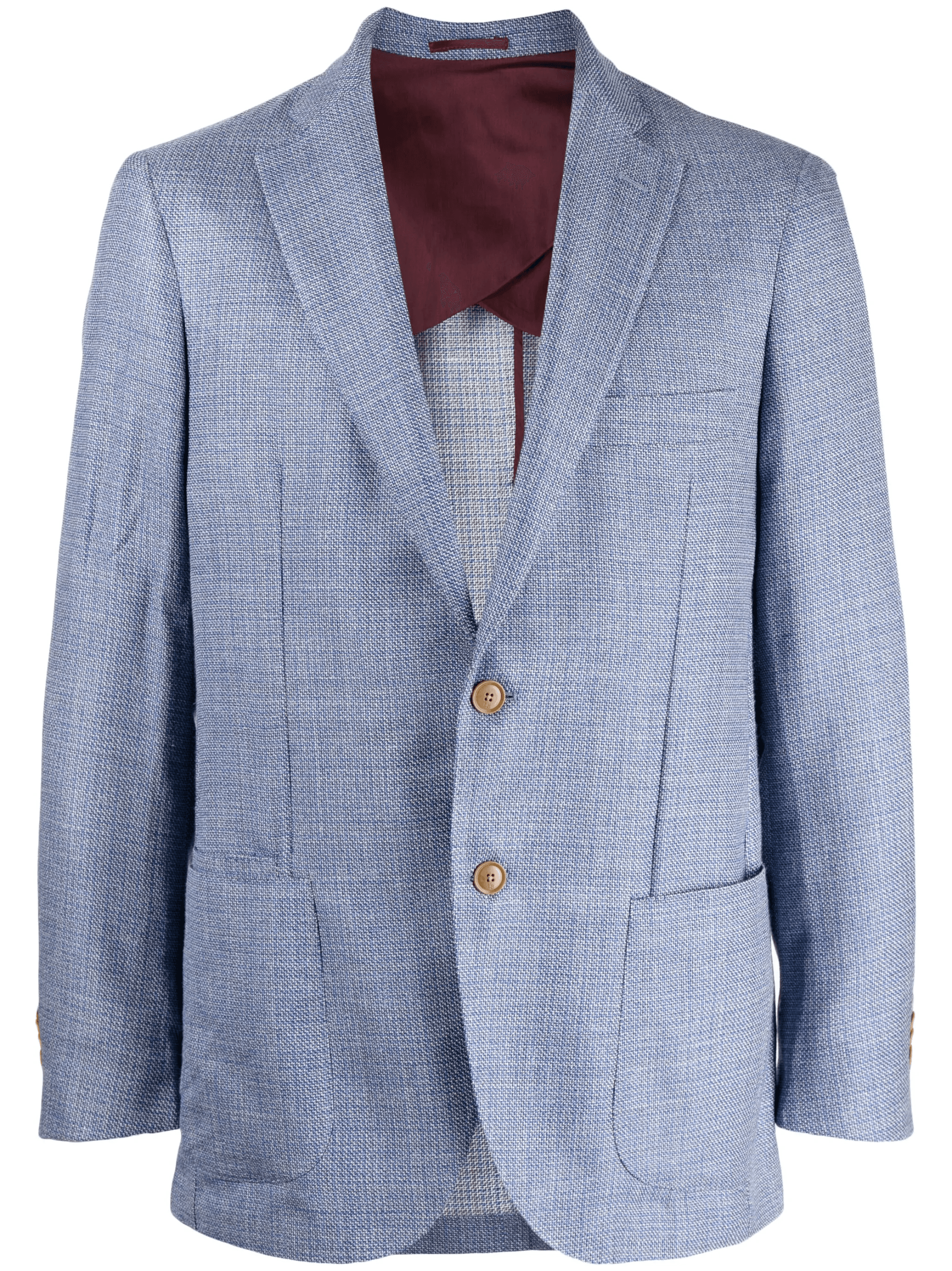 notched-lapels wool-blend blazer - Image 1