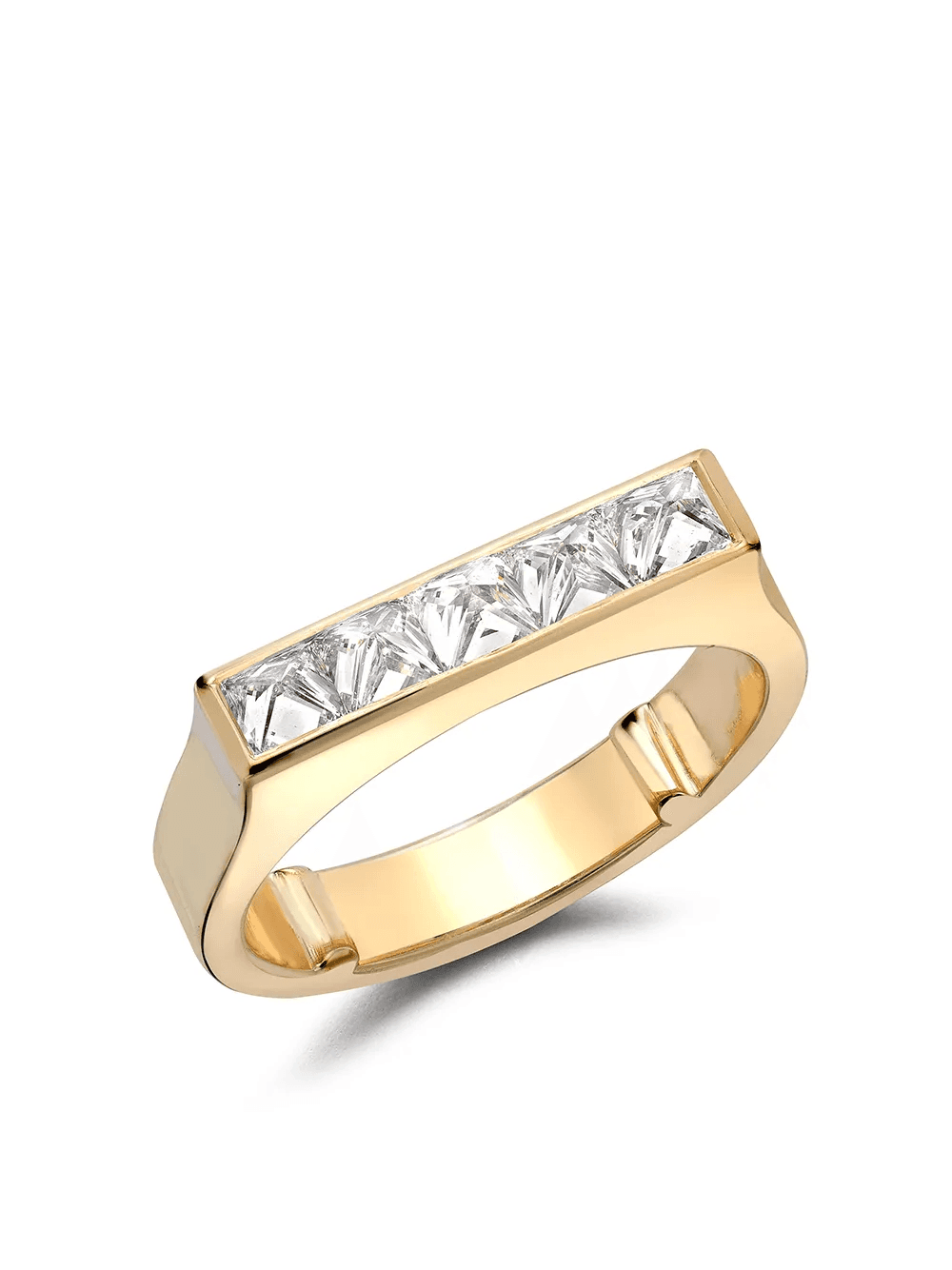 18kt yellow gold RockChic flat-topped diamond band - Image 1