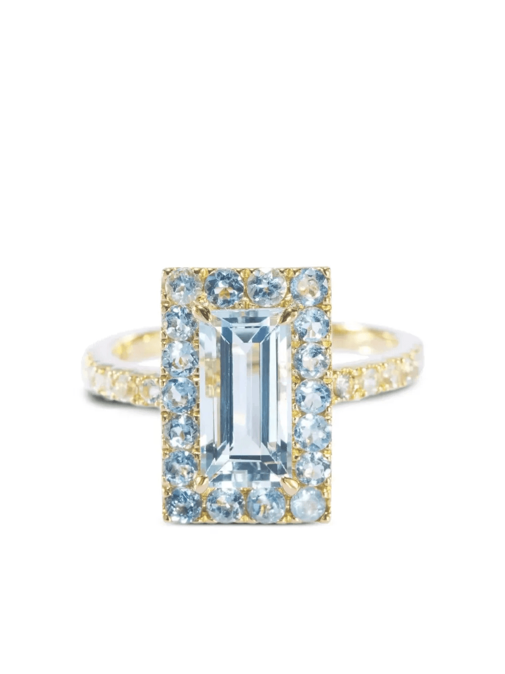 18K white gold Deco aquamarine ring - Image 1